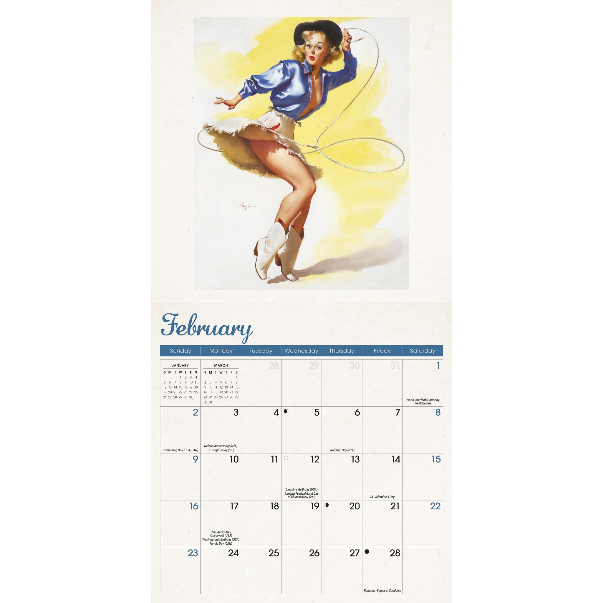 Pin Ups Mini 2025 Calendar