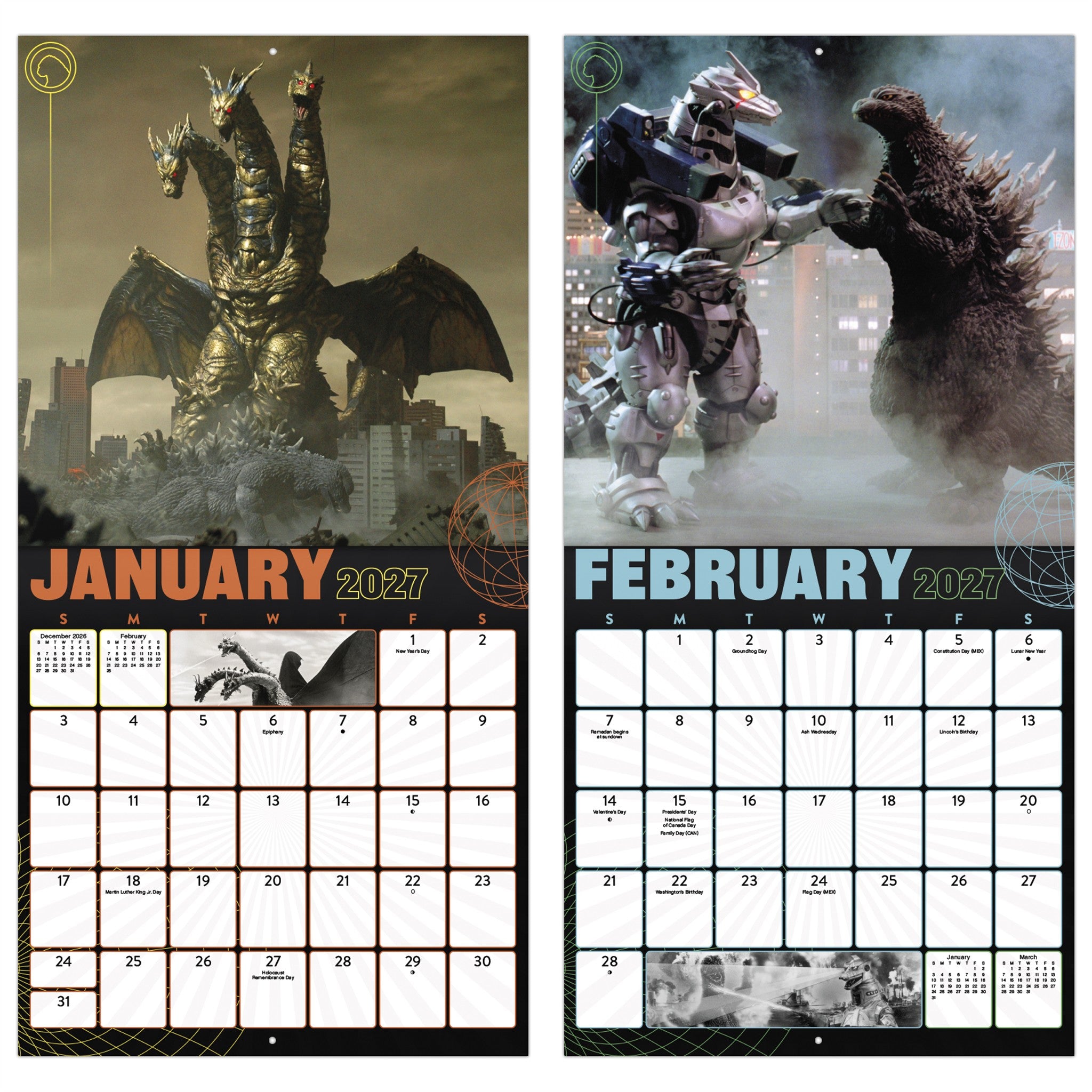 Godzilla Classic Exclusive with Print 2027 Wall Calendar - Online Only