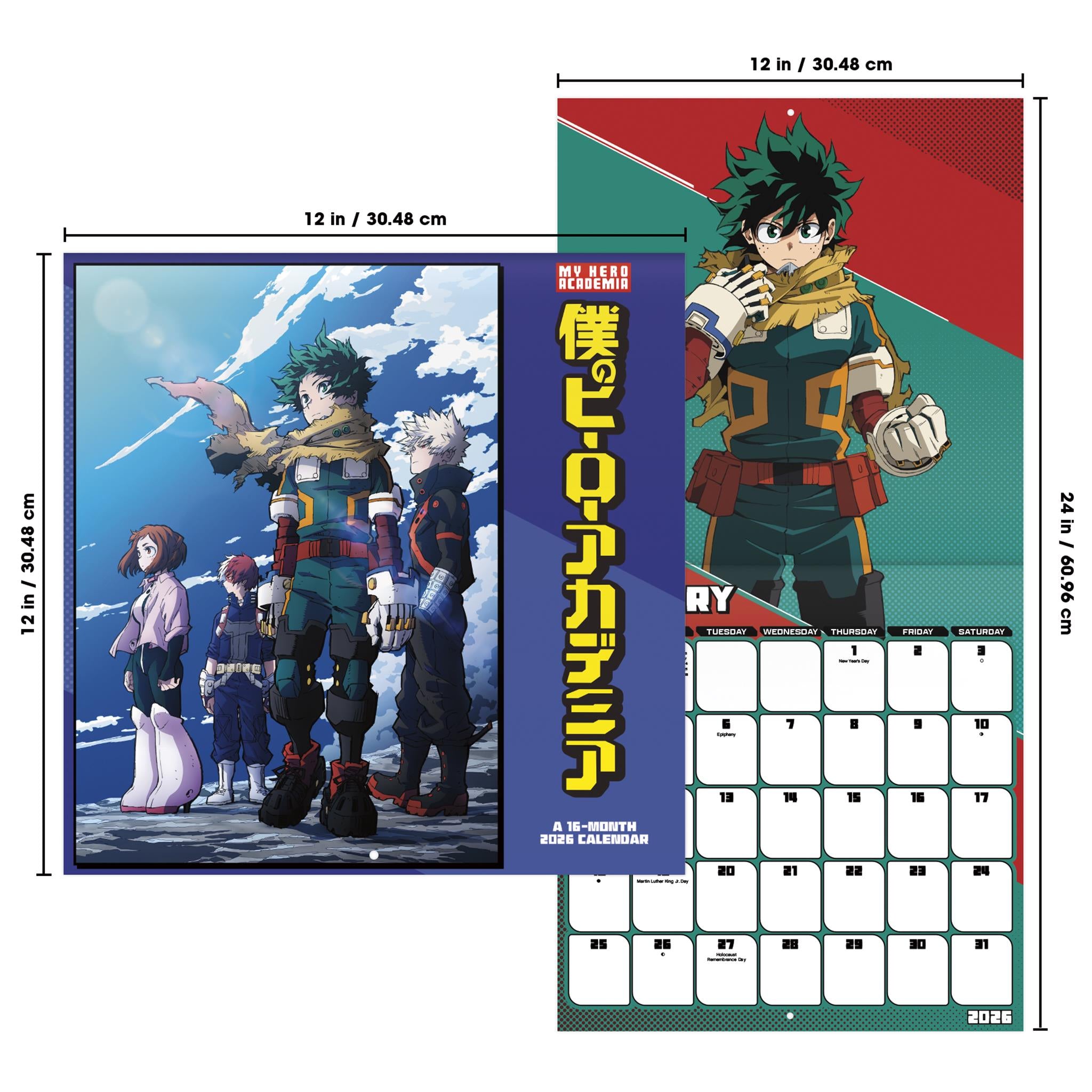 My Hero Academia 2026 Wall Calendar - Online Only