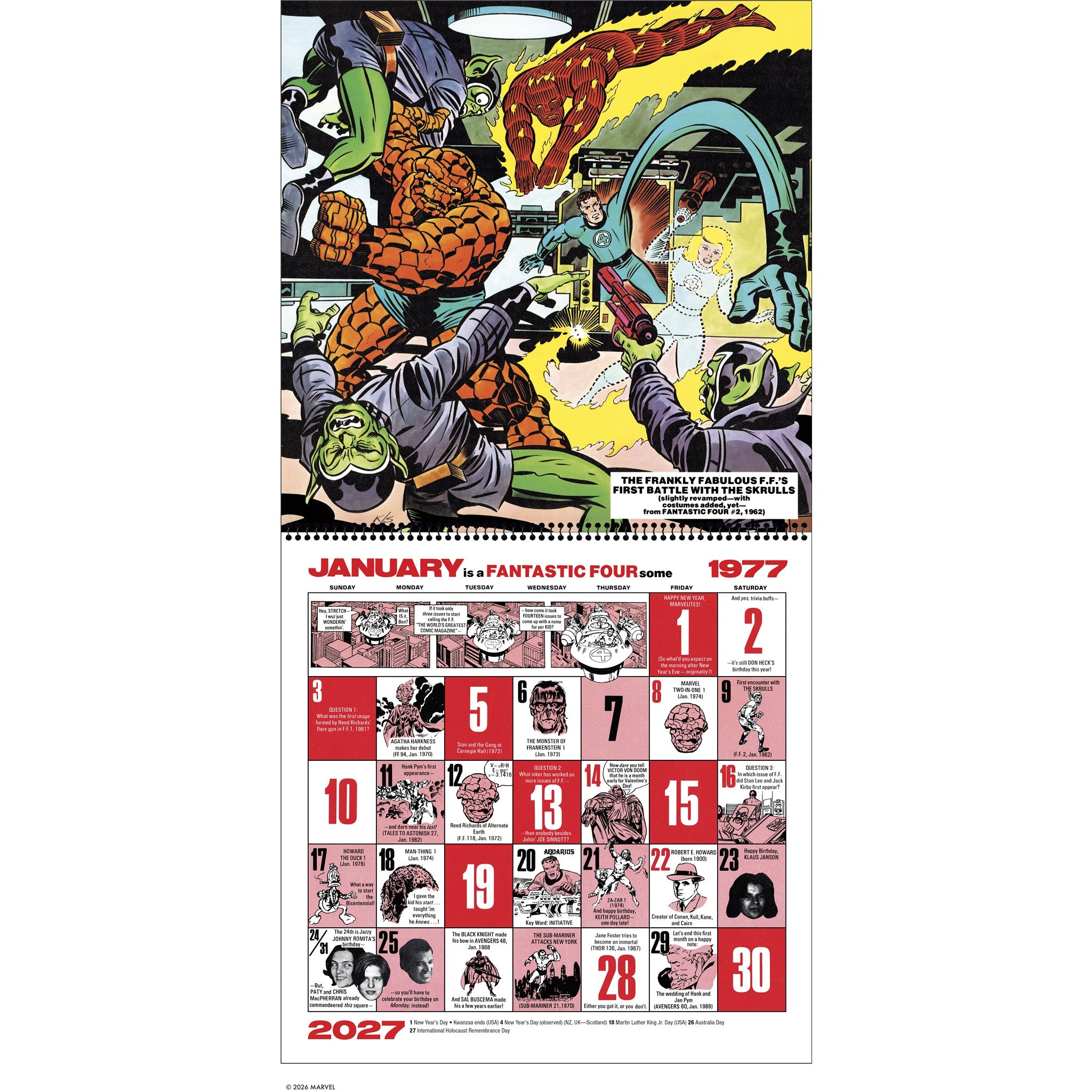 Marvel Comics Memory Album 1997 Classic 2027 Wall Calendar