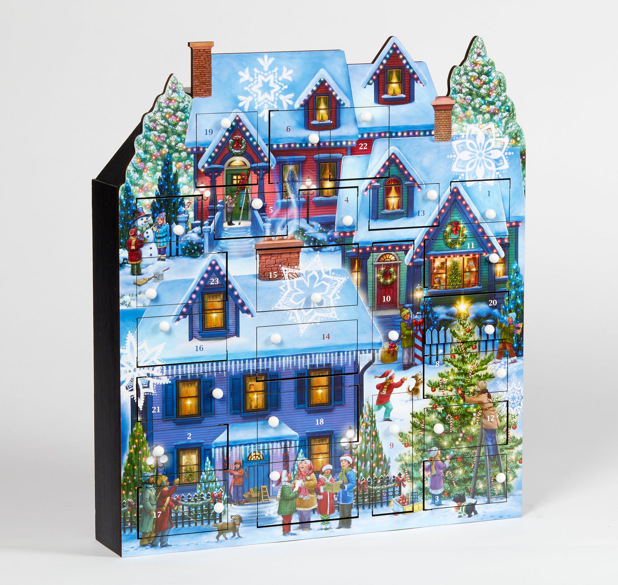 Christmas Houses Wooden Advent Calendar - FINAL SALE