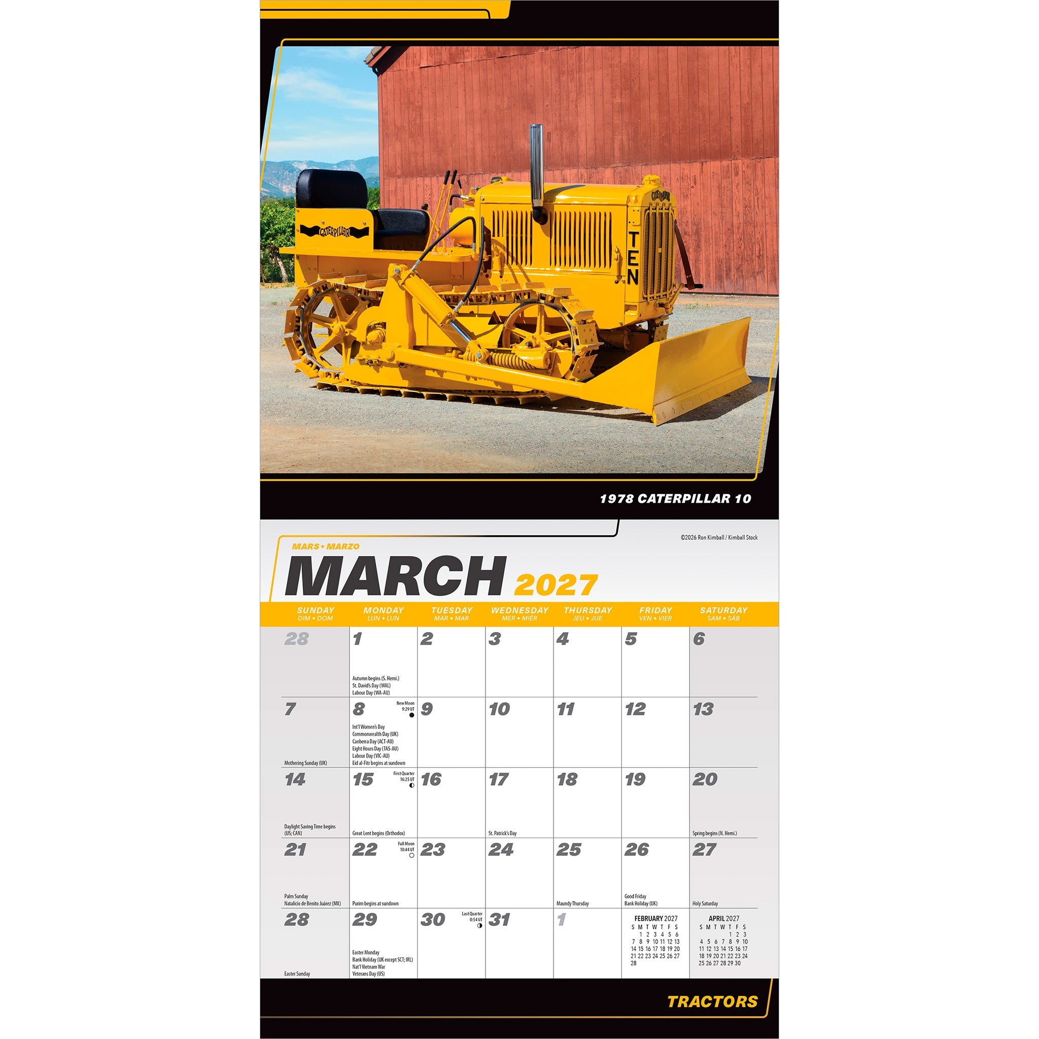 Tractors 2027 Mini Calendar
