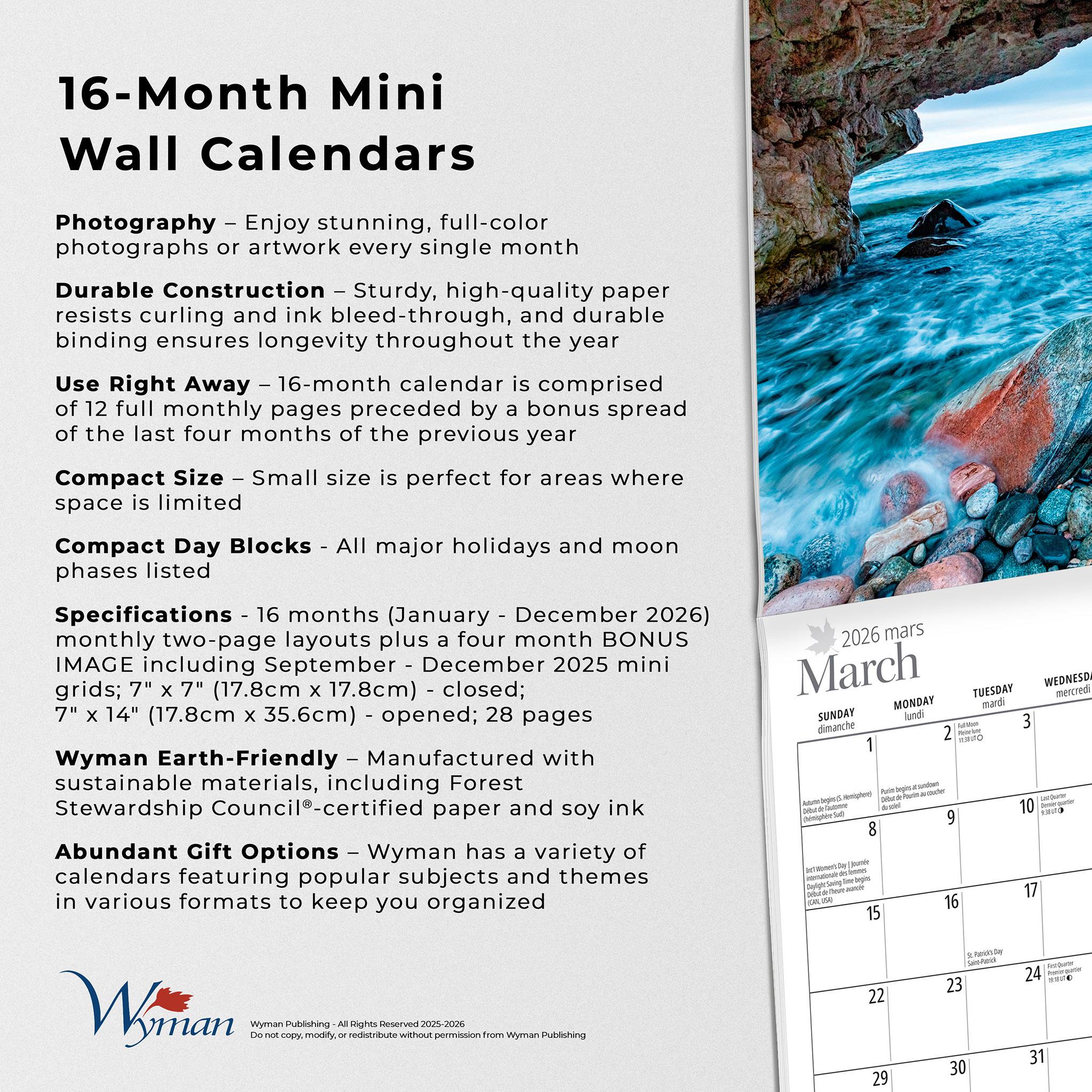 Newfoundland And Labrador 2026 Mini Calendar - Online Only