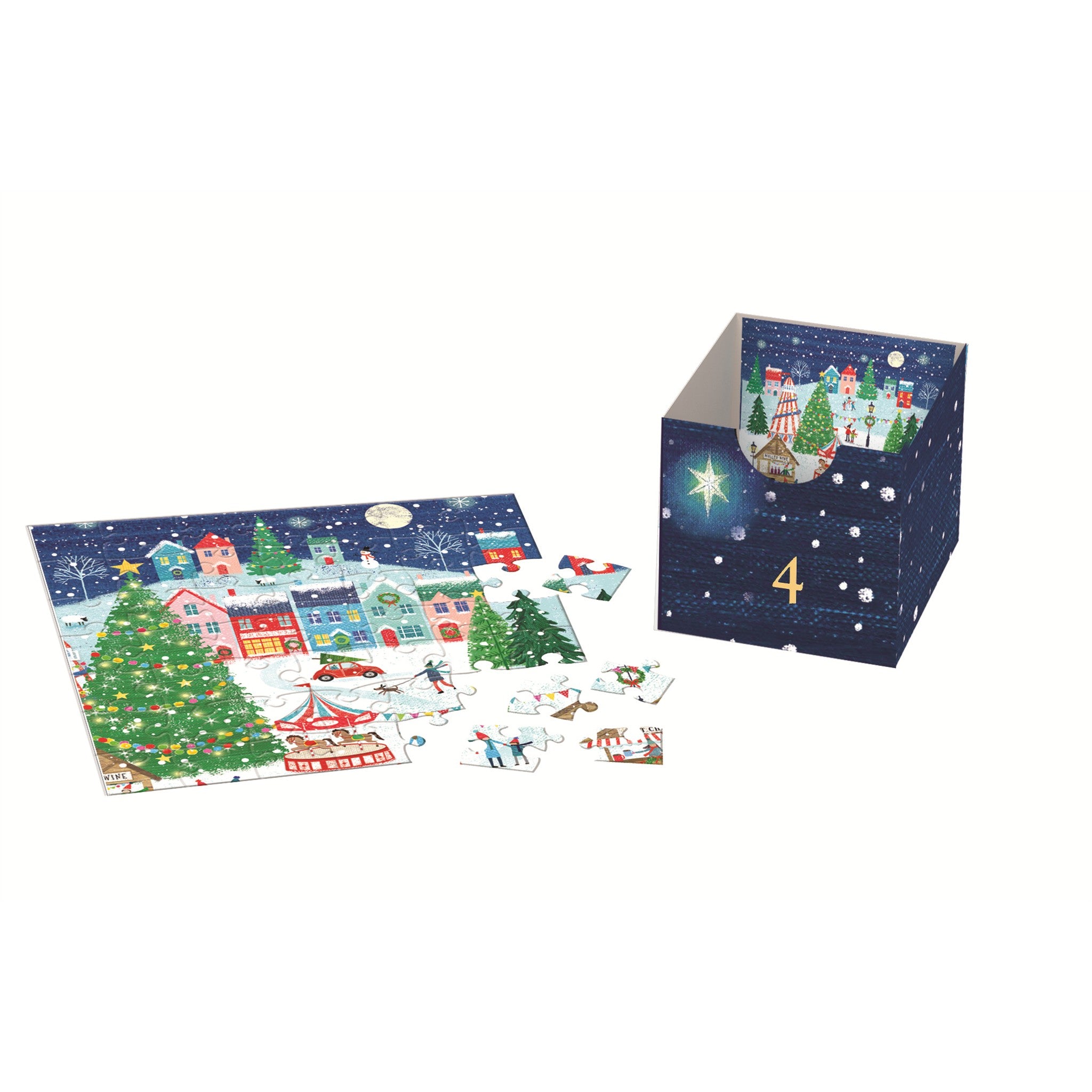 Christmas Village Advent Calendar 24 Mini 50 Piece Puzzle