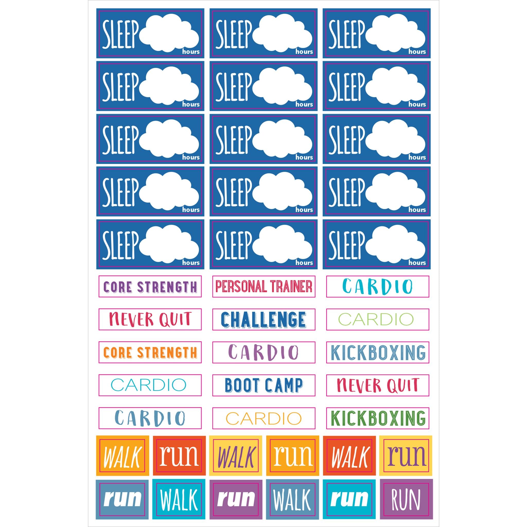 Health and Fitness Planner Stickers