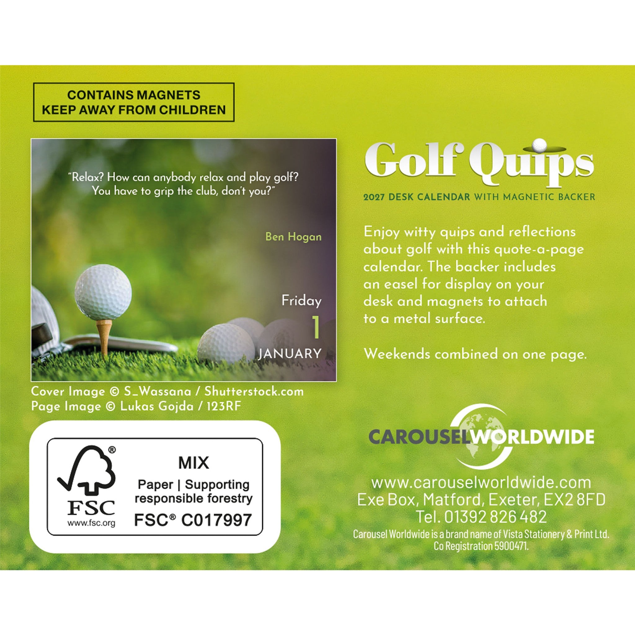 Golf Quips 2027 Small Box Calendar