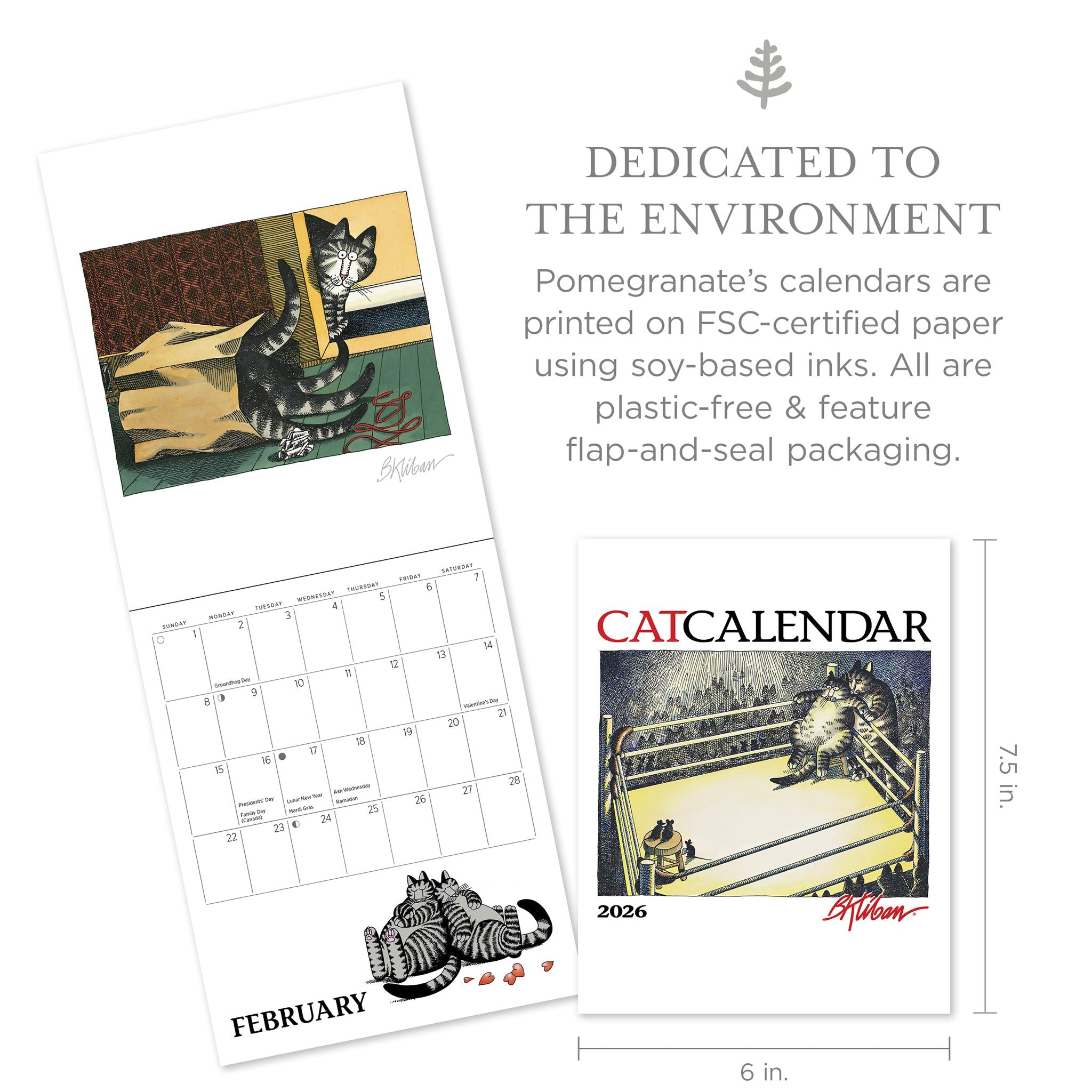 B Kliban Cat 2026 Mini Calendar - Online Only