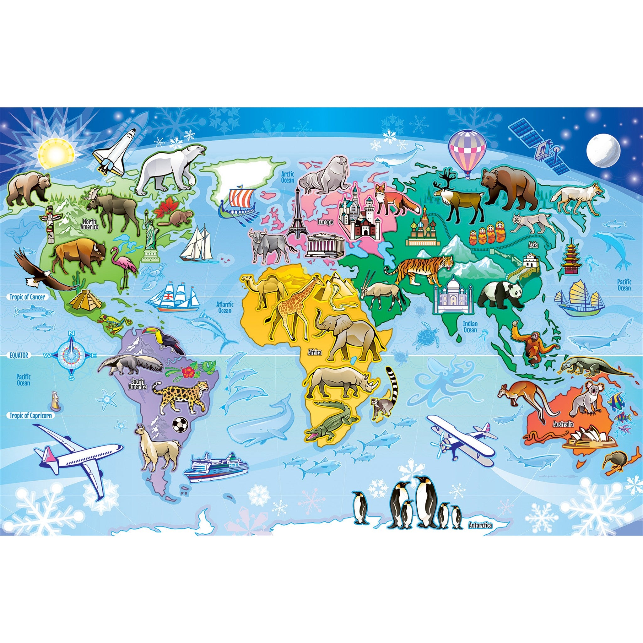 Map of the World 35 Piece Floor Puzzle - Online Only