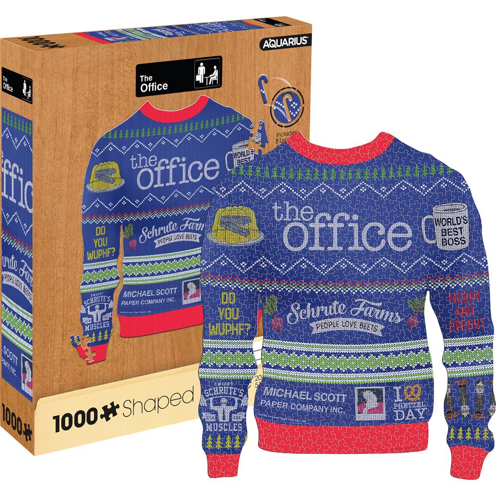 The Office Ugly Christmas Sweater Shaped Jigsaw Puzzle (1000 Piece) - Online Exclusive