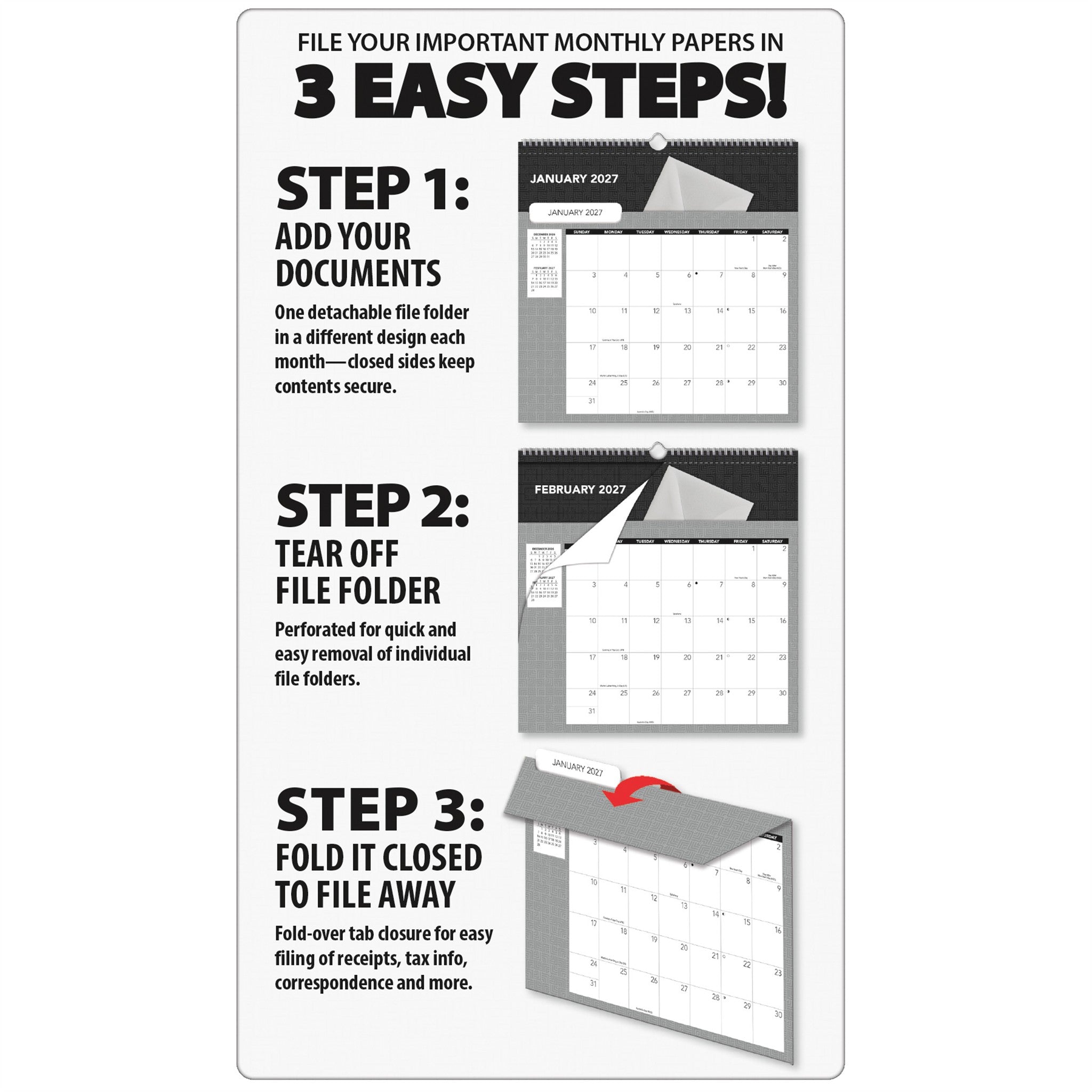 Office File-It 2027 Wall Calendar
