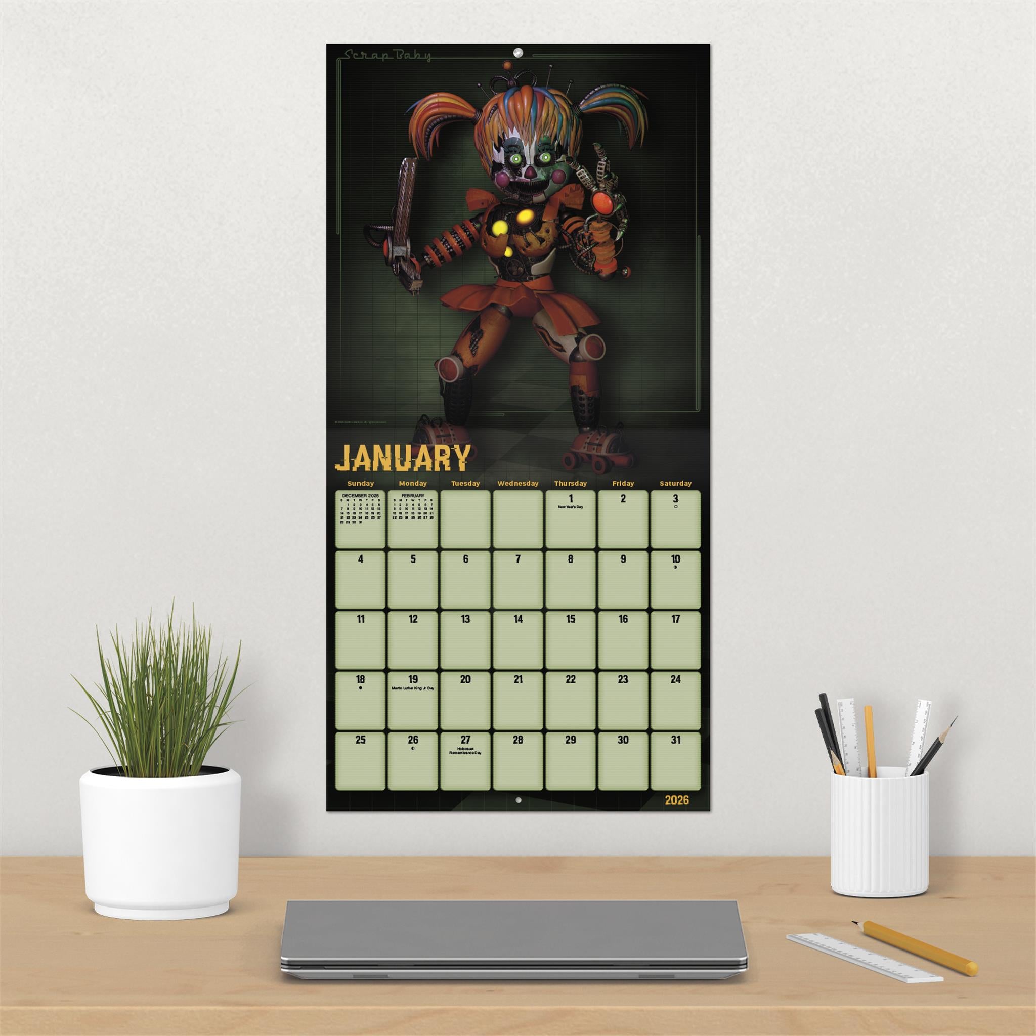 Five Nights At Freddys Exclusive with Decal 2026 Deluxe Wall Calendar