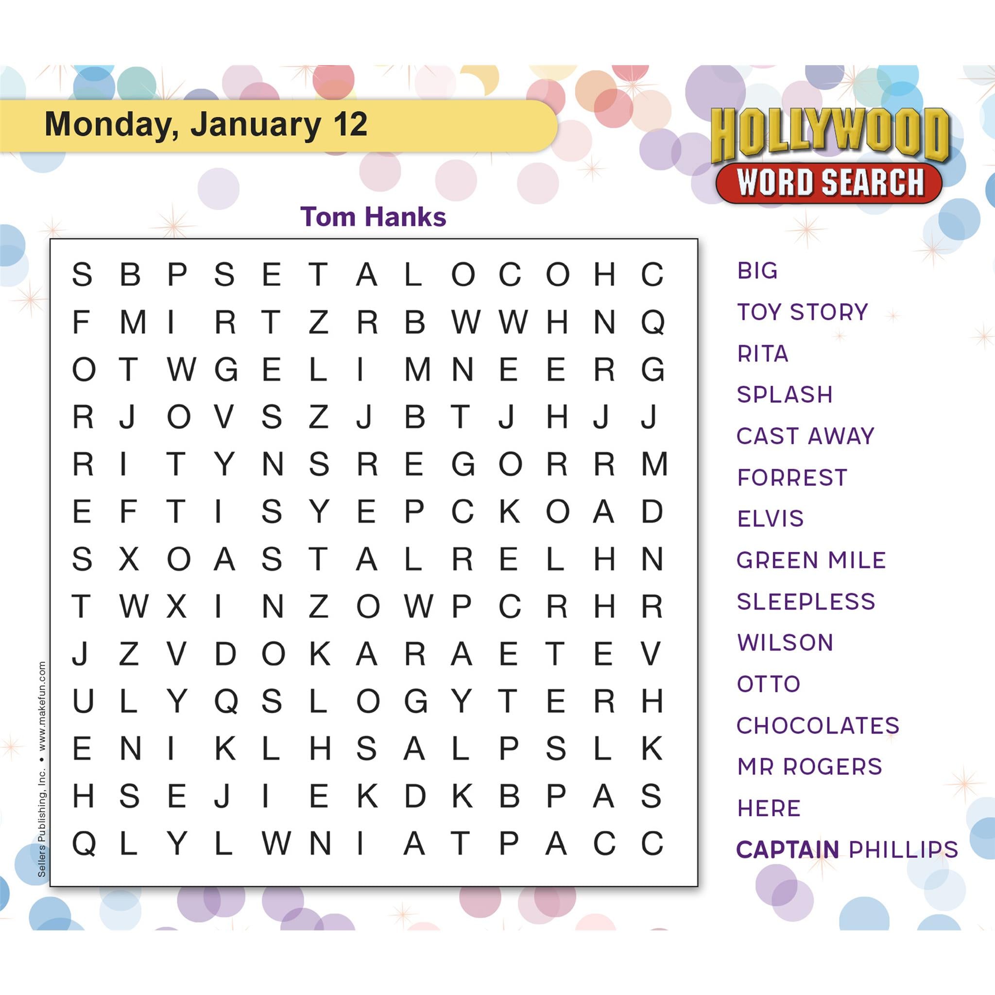 Hollywood Word Search 2026 Box Calendar - Online Only