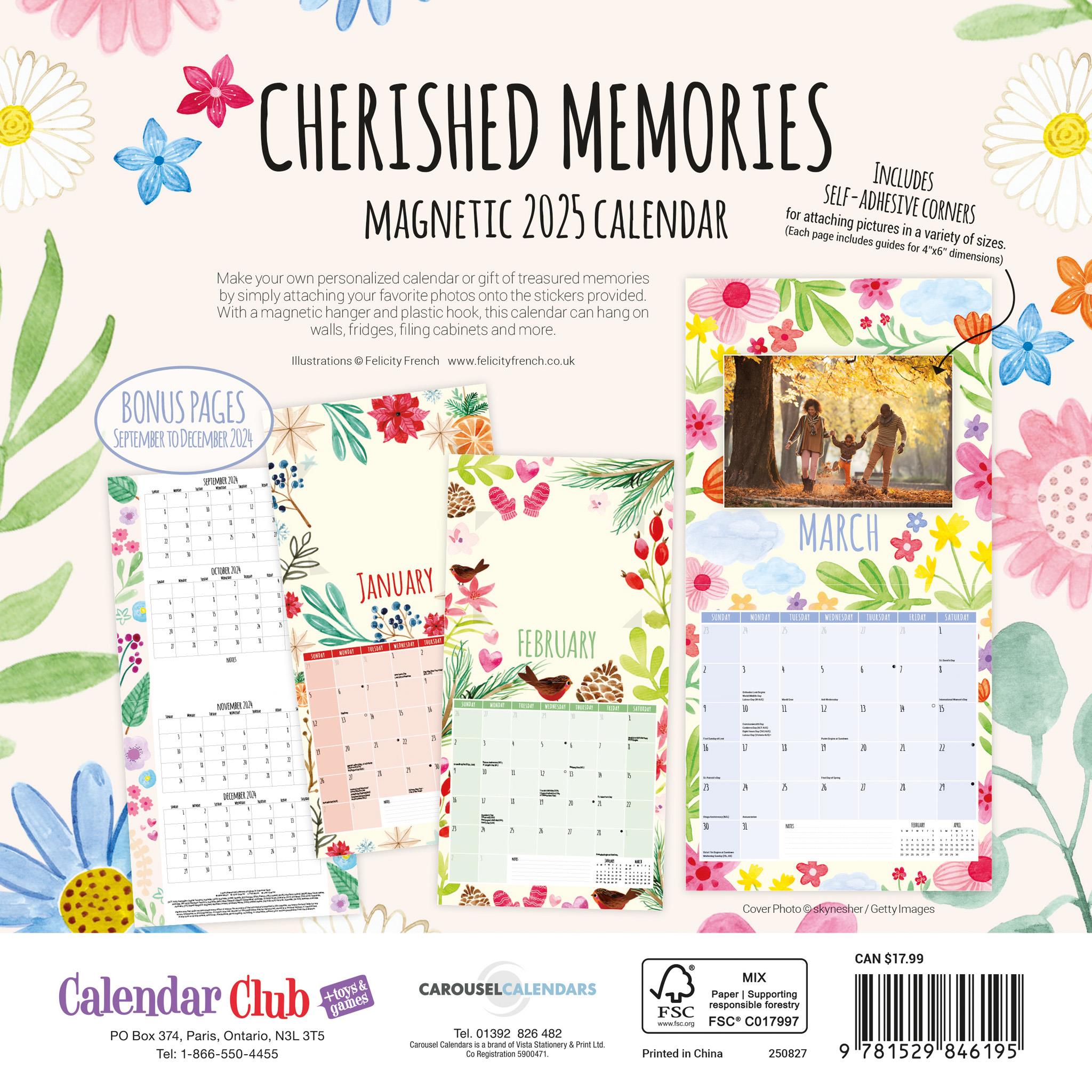 Cherished Memories Photo Magnetic Mini 2025 Calendar