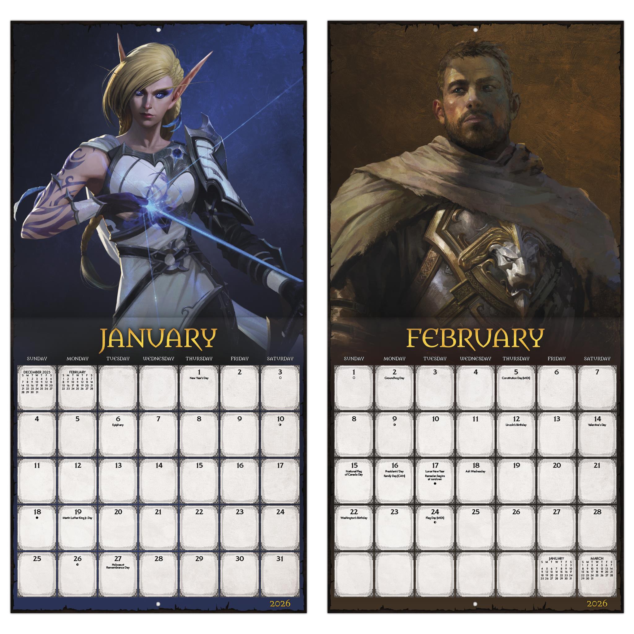 World Of Warcraft 2026 Wall Calendar