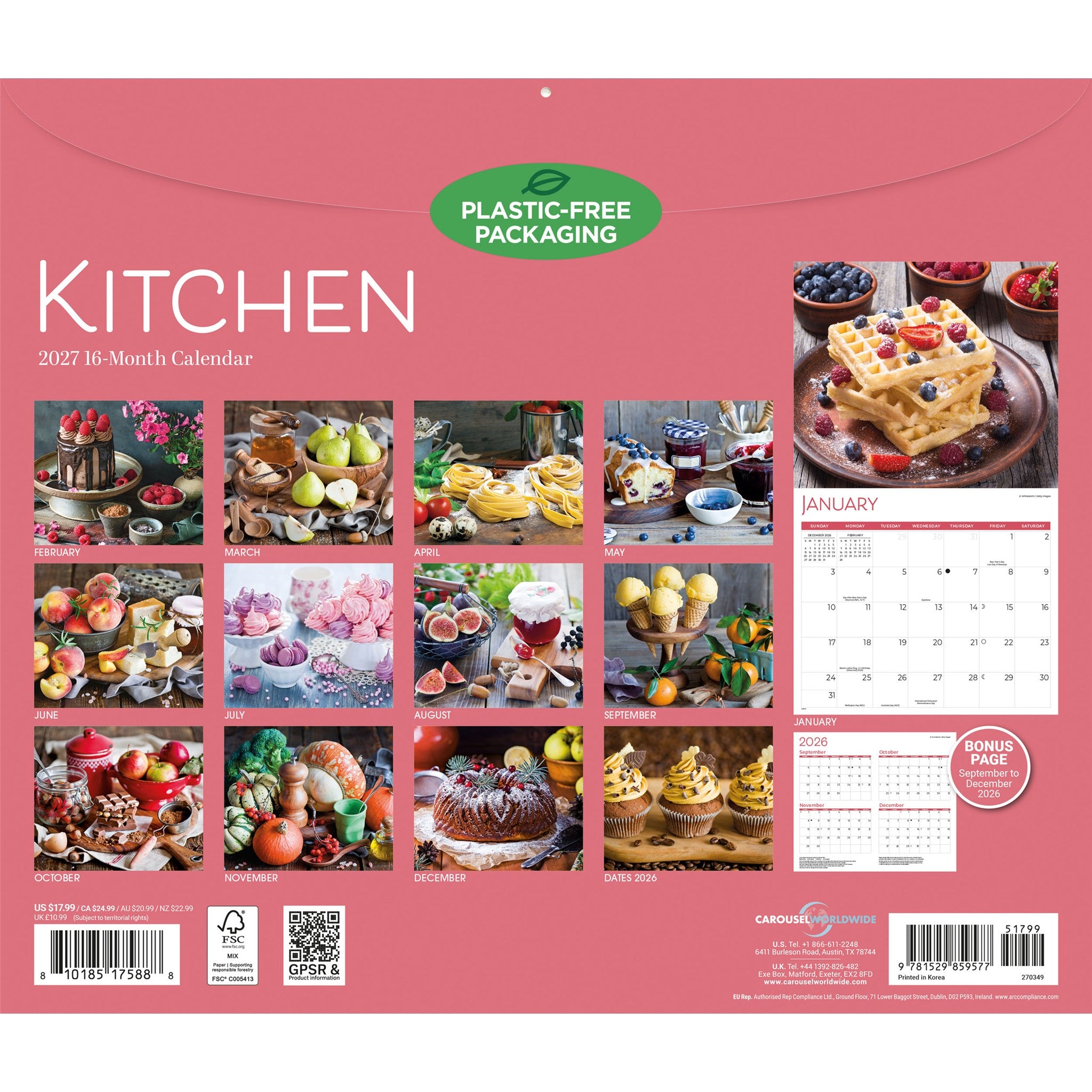 Kitchen 2027 Wall Calendar