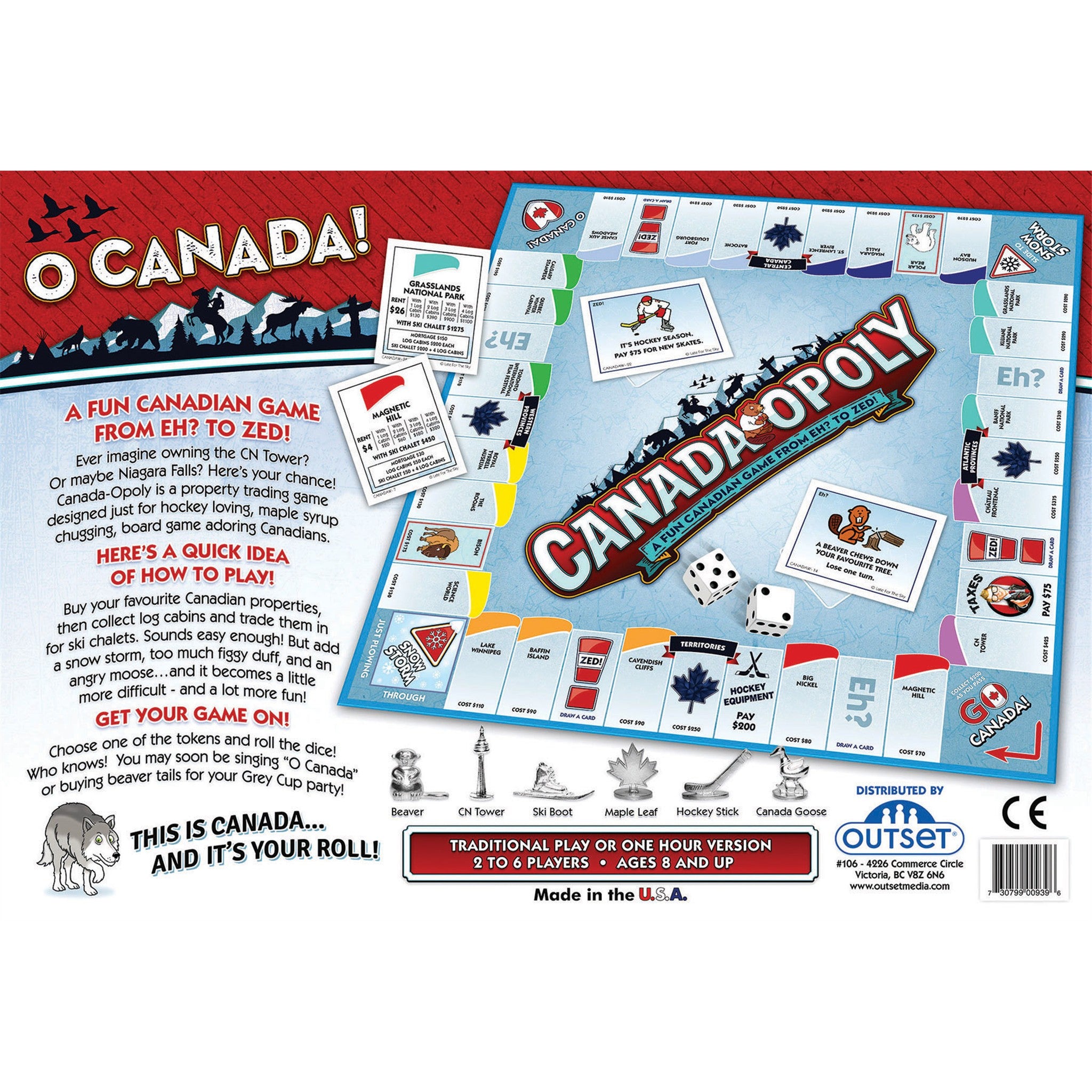Canada Opoly Family Board Game - Calendar Club Canada