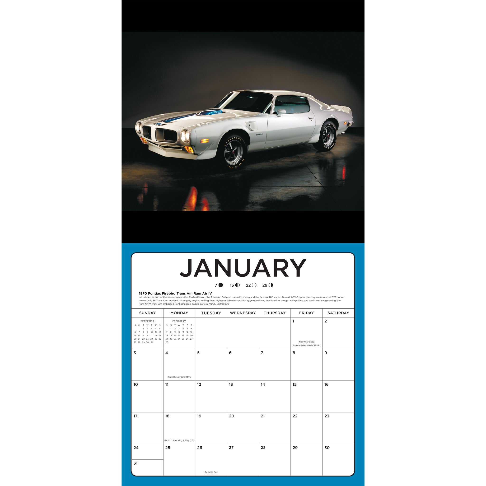Chevrolet and GM Muscle Cars 2027 Wall Calendar