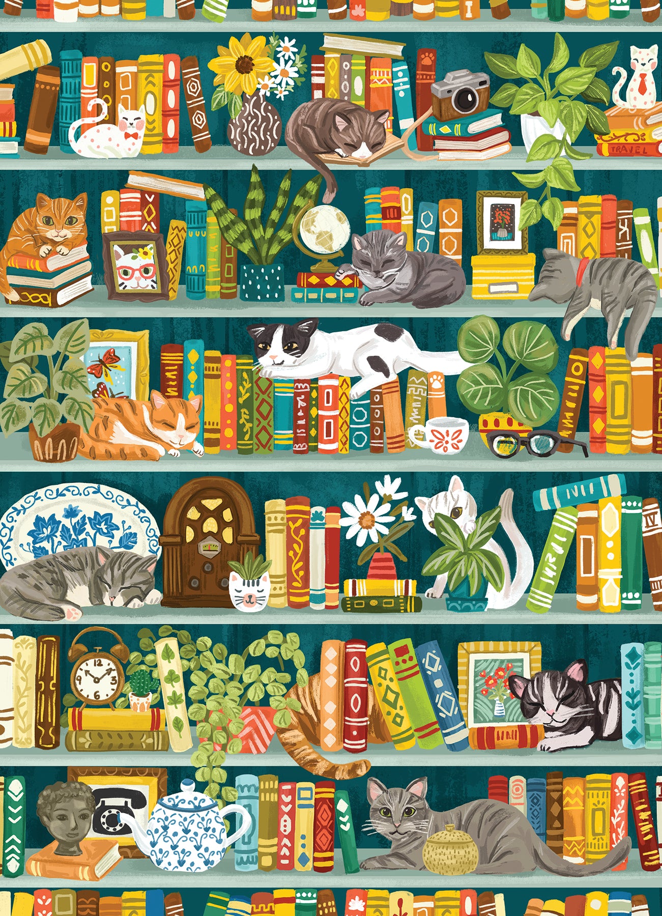 The Purrfect Bookshelf 1000 Piece Puzzle