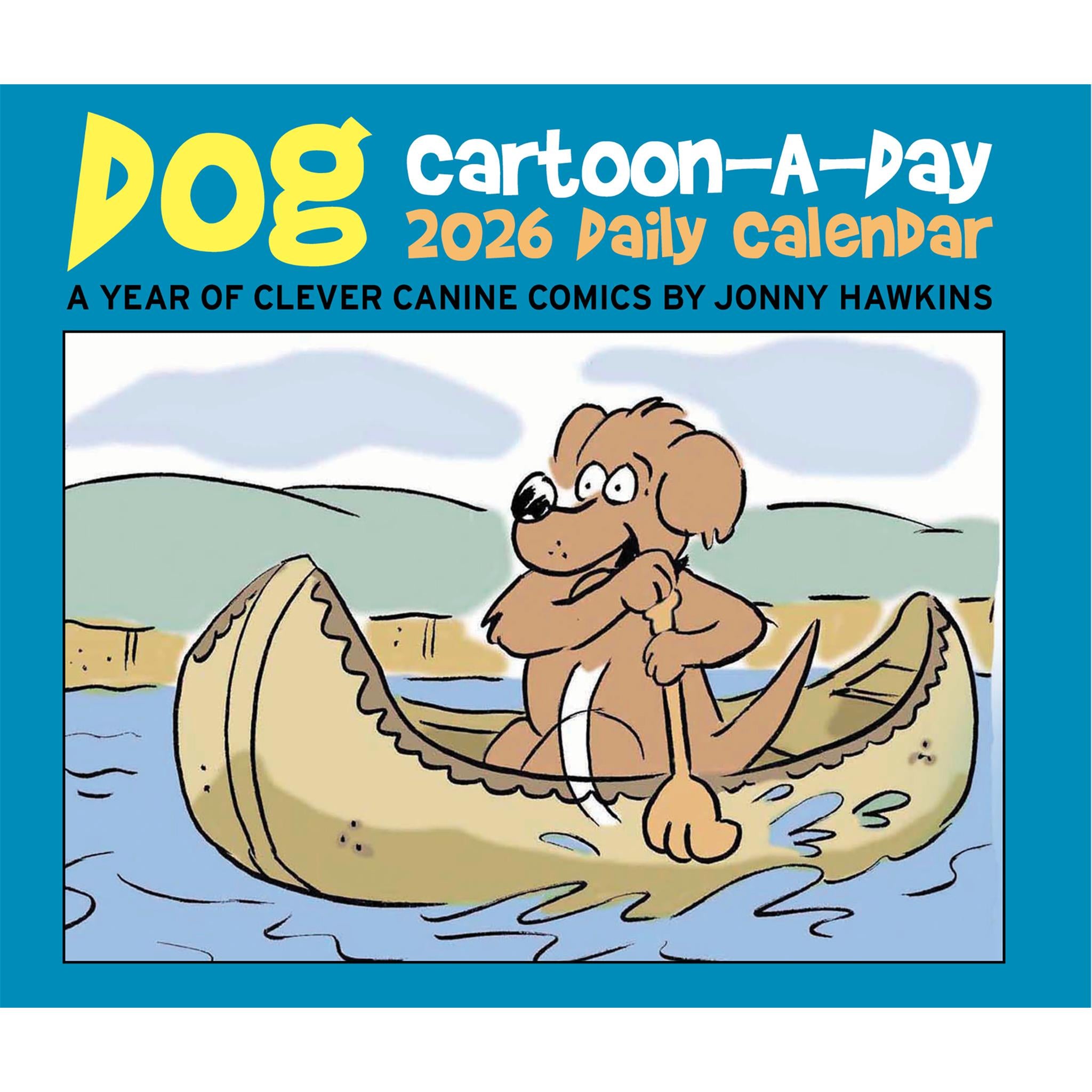 Dog Cartoon A Day By Jonny Hawkins 2026 Box Calendar - Online Only