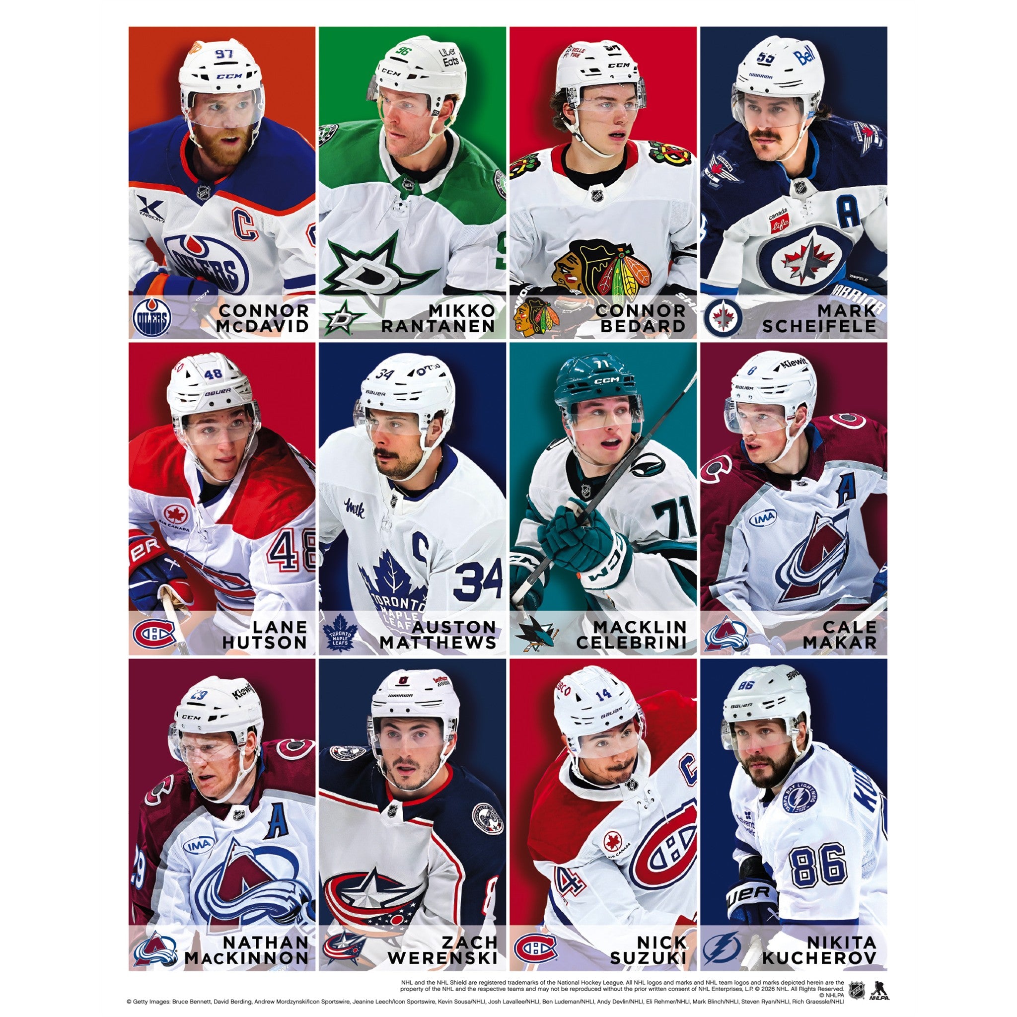NHL Superstars Exclusive with Print 2027 Wall Calendar