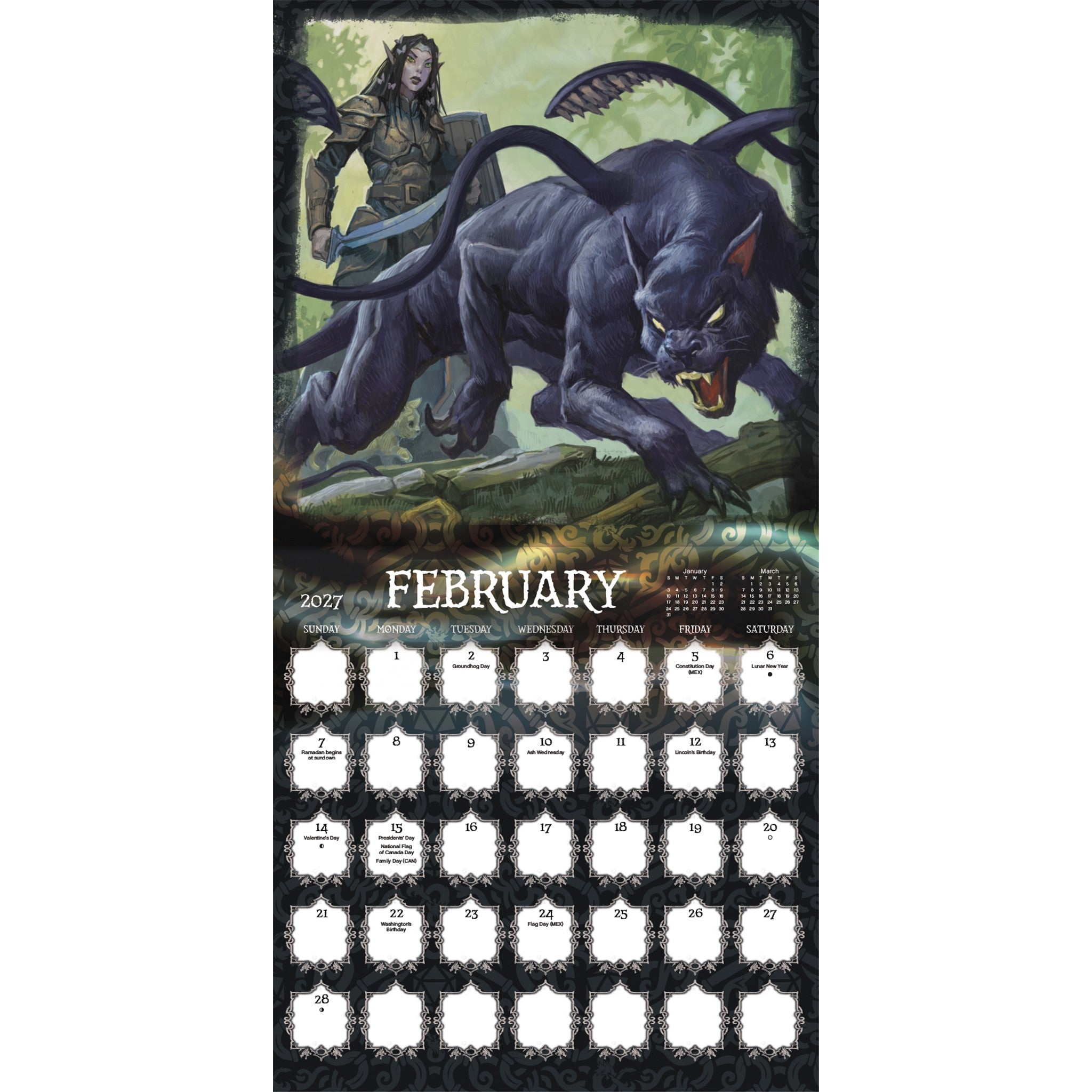 Dungeons and Dragons Classic 2027 Wall Calendar - Online Only