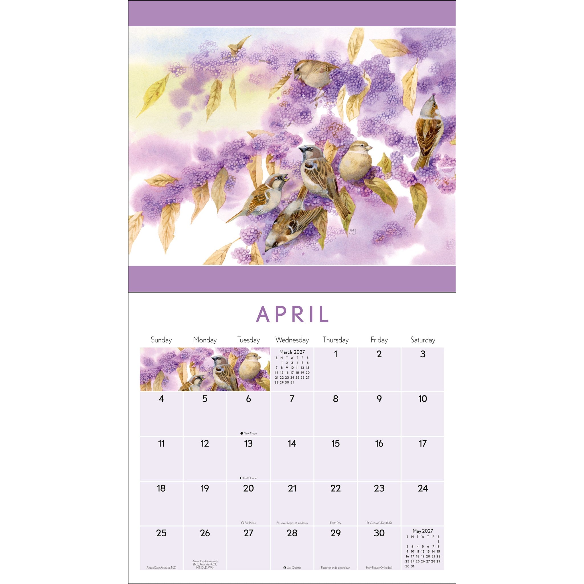 Marjolein Bastin Nature's Inspiration Deluxe 2027 Wall Calendar