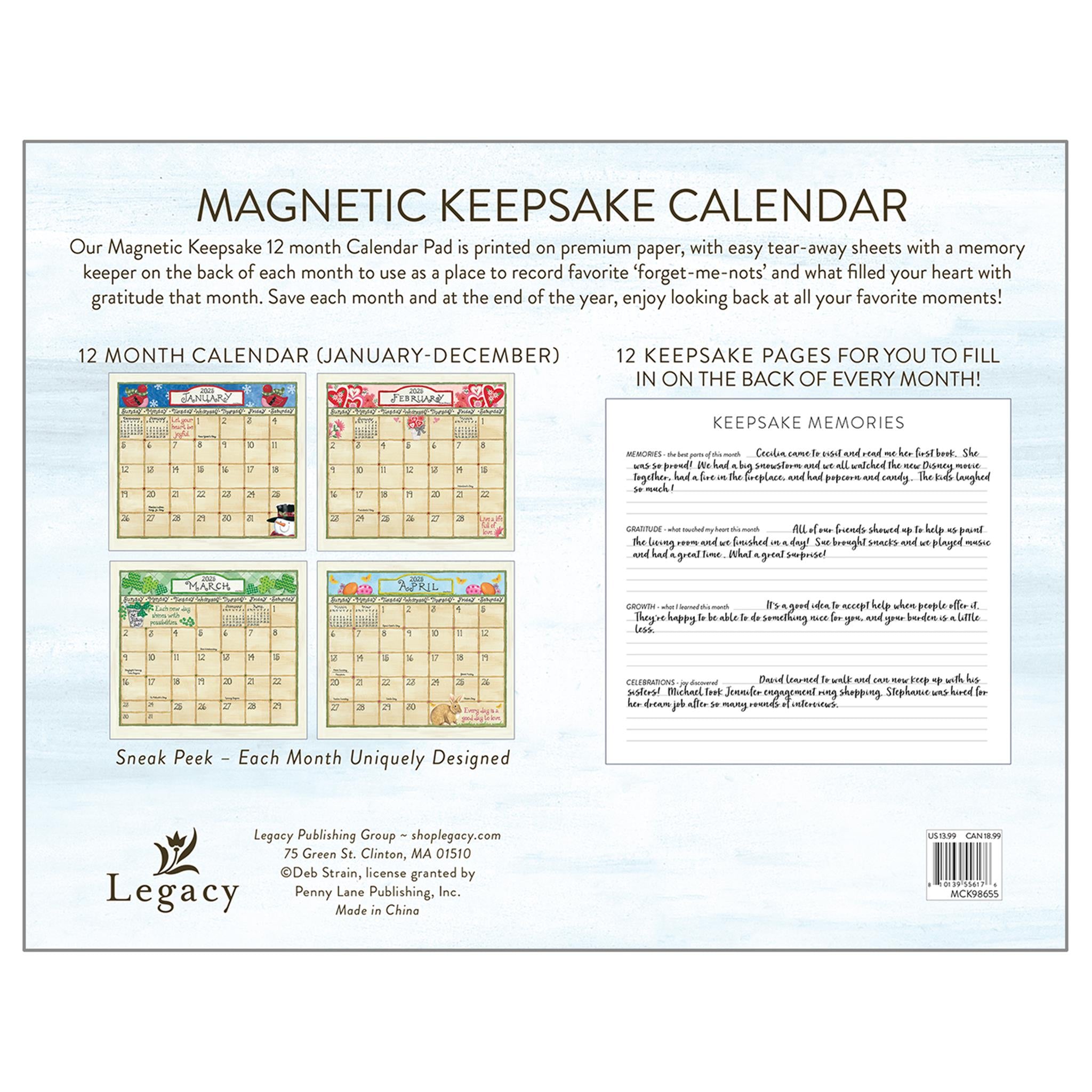 Coming Home Keepsake Magnetic Special Edition Mini 2025 Calendar