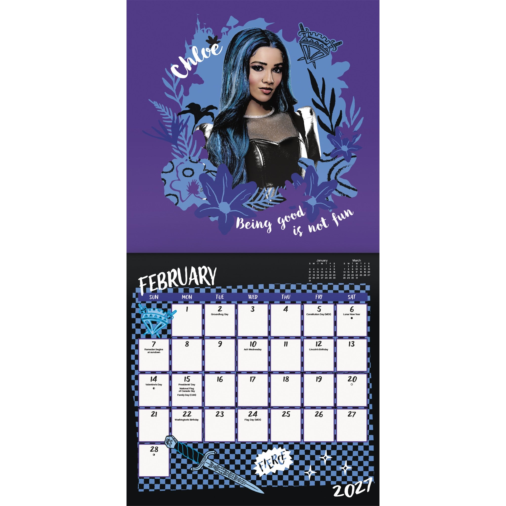 Descendants: Wicked Wonderland 2027 Wall Calendar