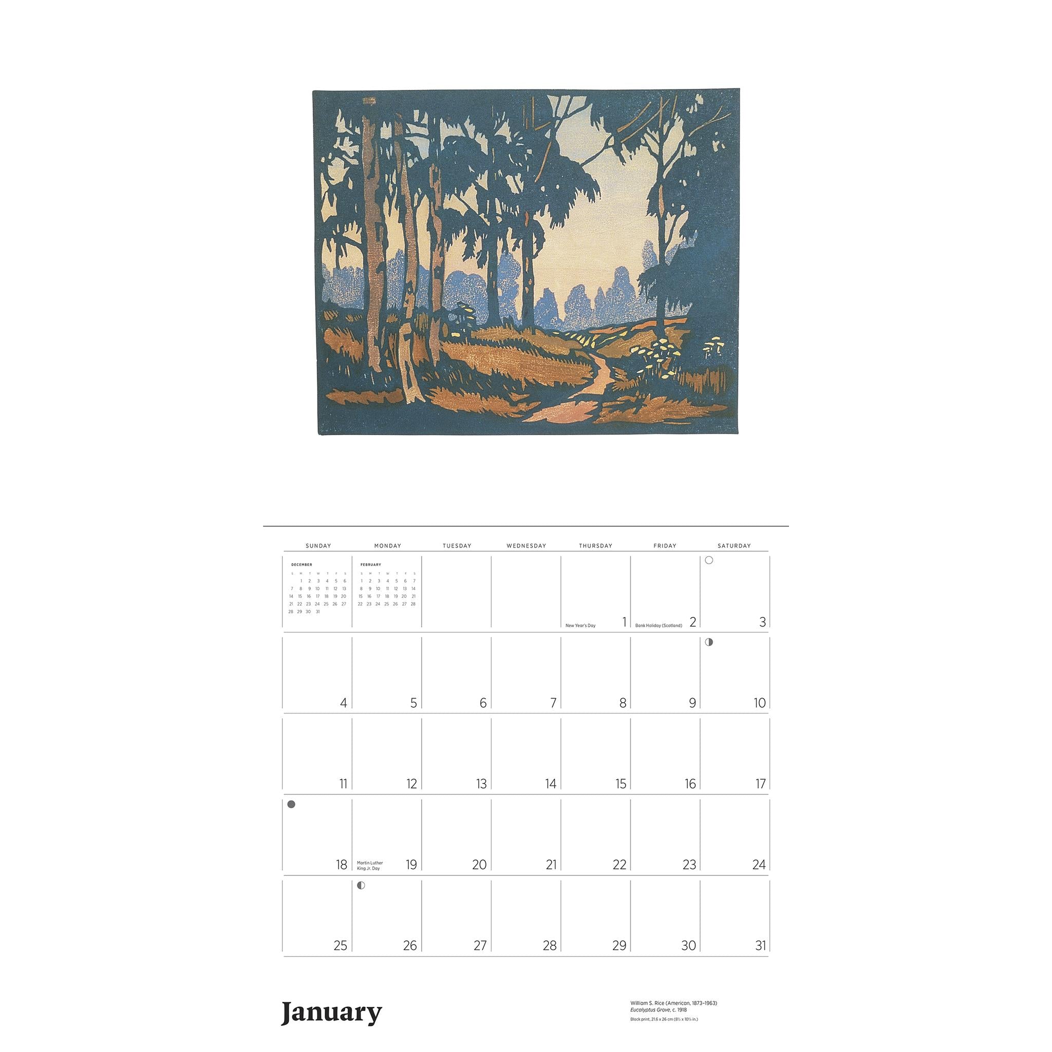 Arts & Crafts Block Prints 2026 Wall Calendar - Online Only