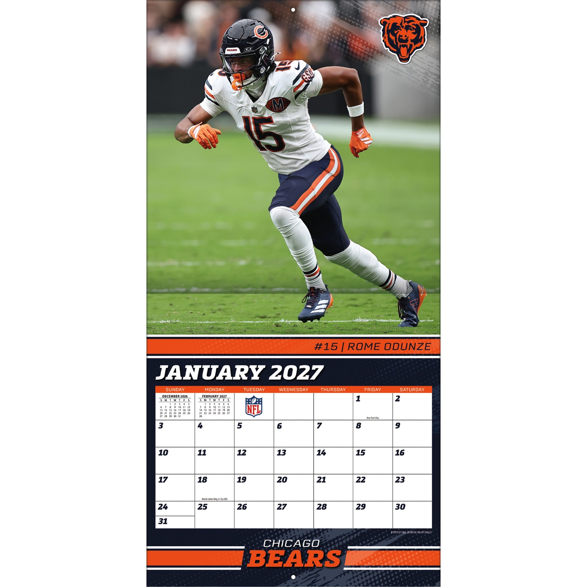 NFL Chicago Bears 2027 Wall Calendar - Online Only