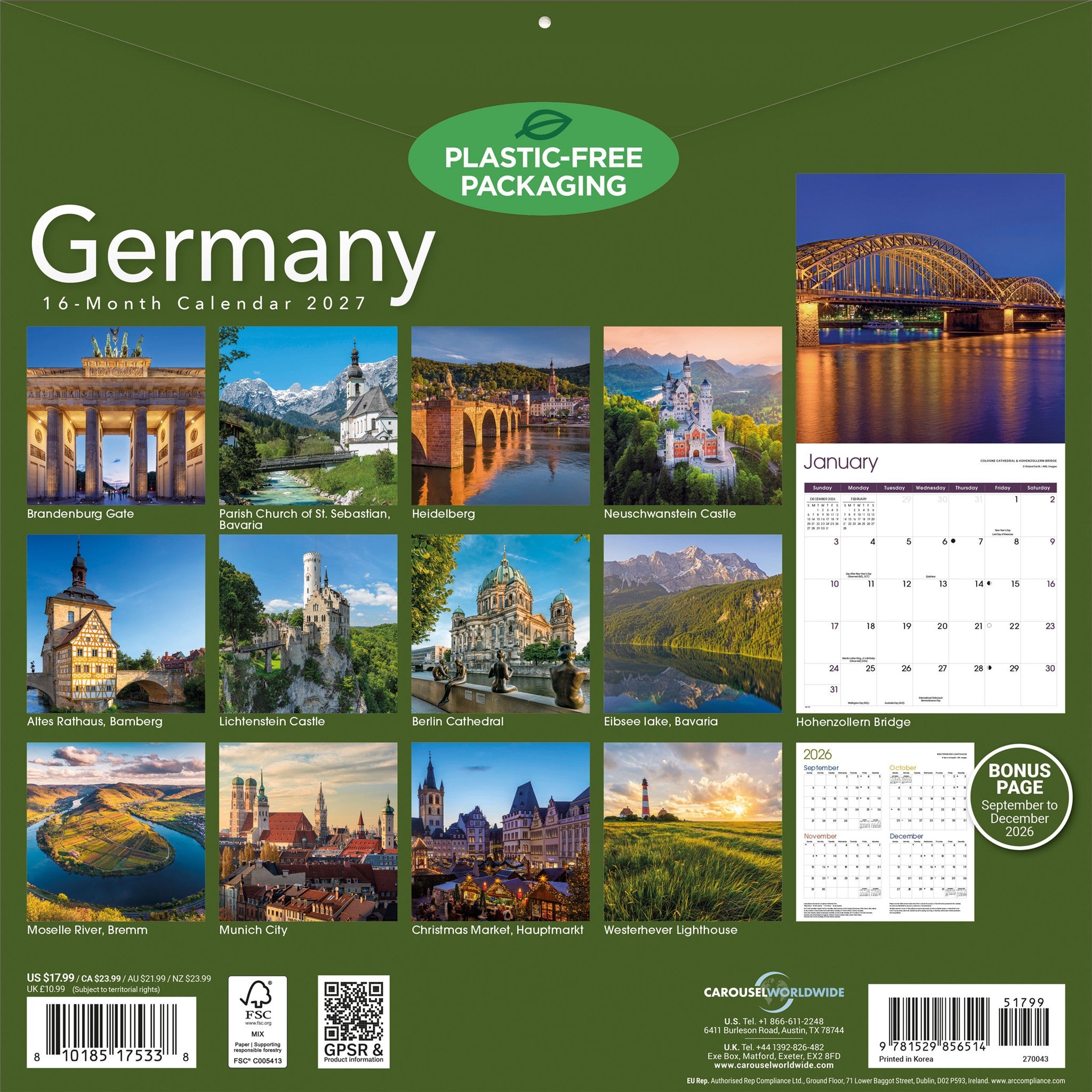 Germany 2027 Wall Calendar