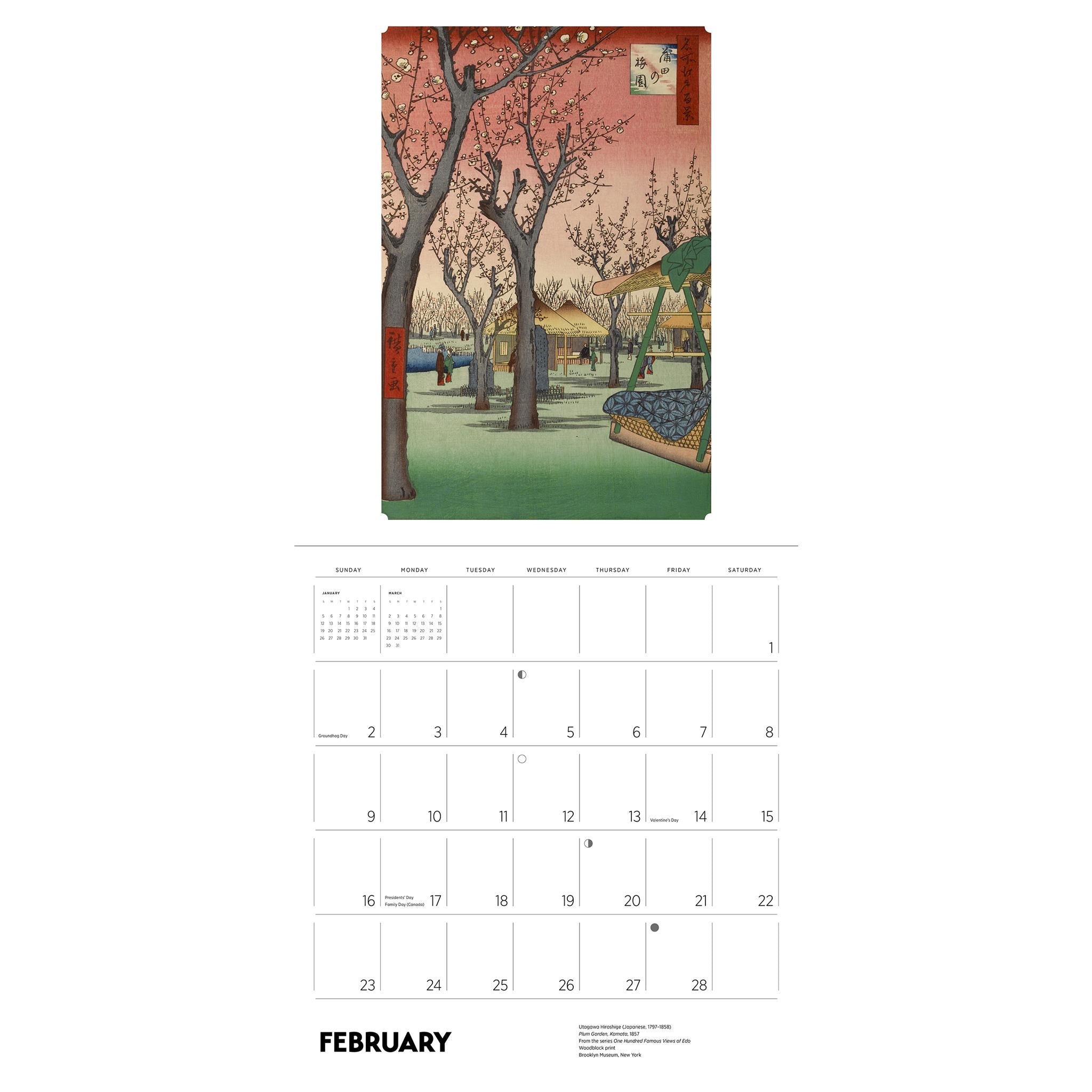 Hiroshige Wall 2025 Calendar