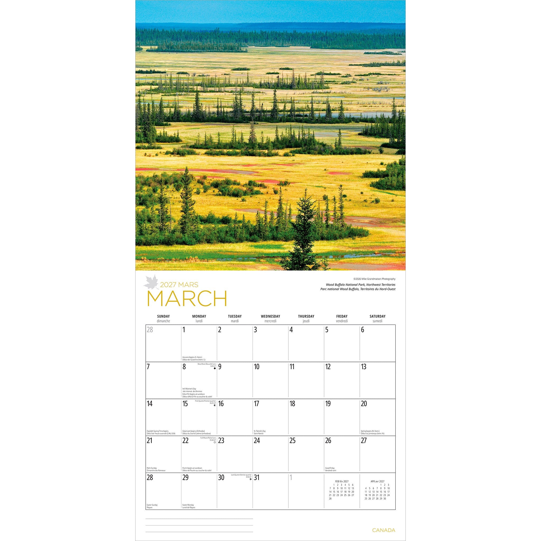 Canada 2027 Wall Calendar - Online Only