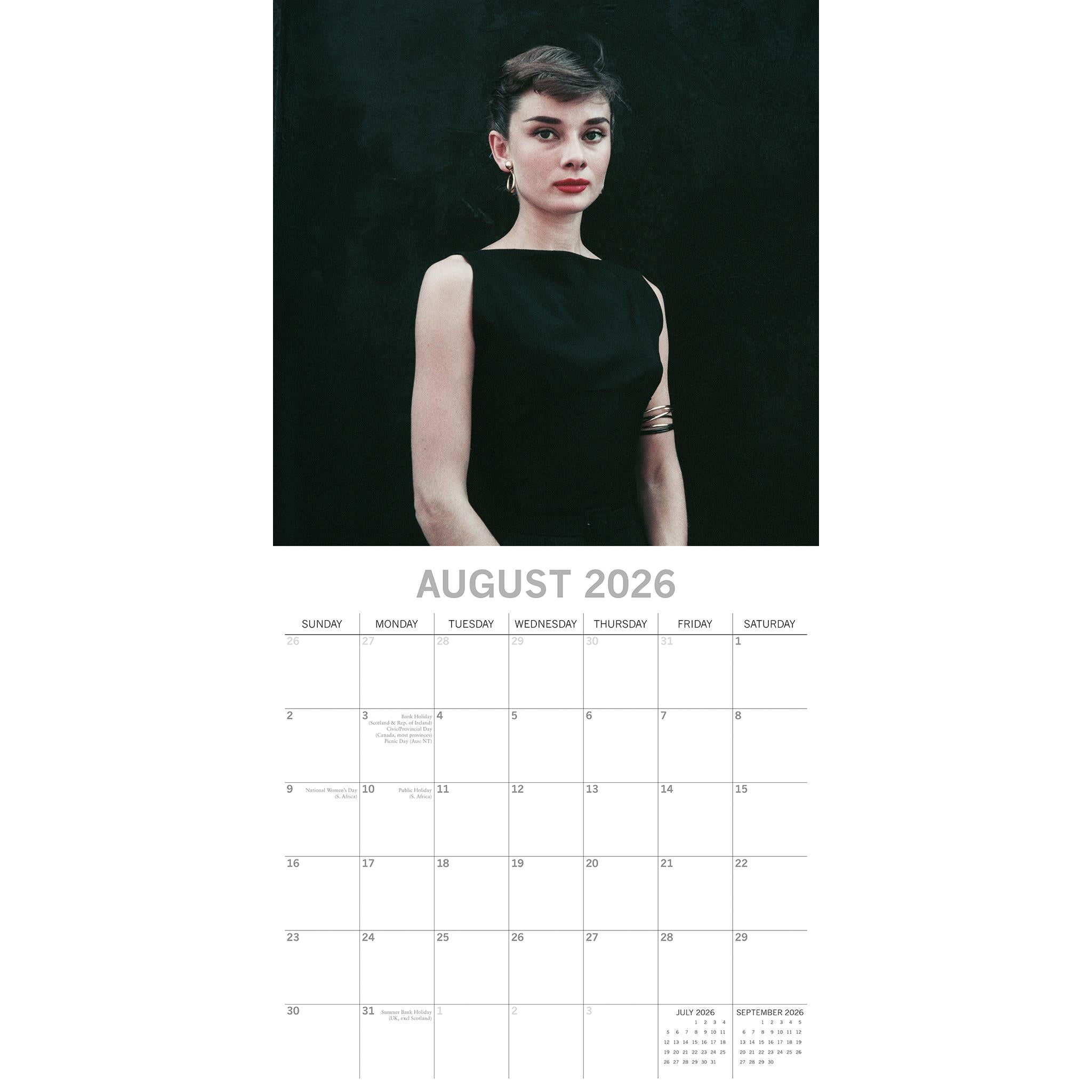 Audrey Hepburn 2026 Wall Calendar