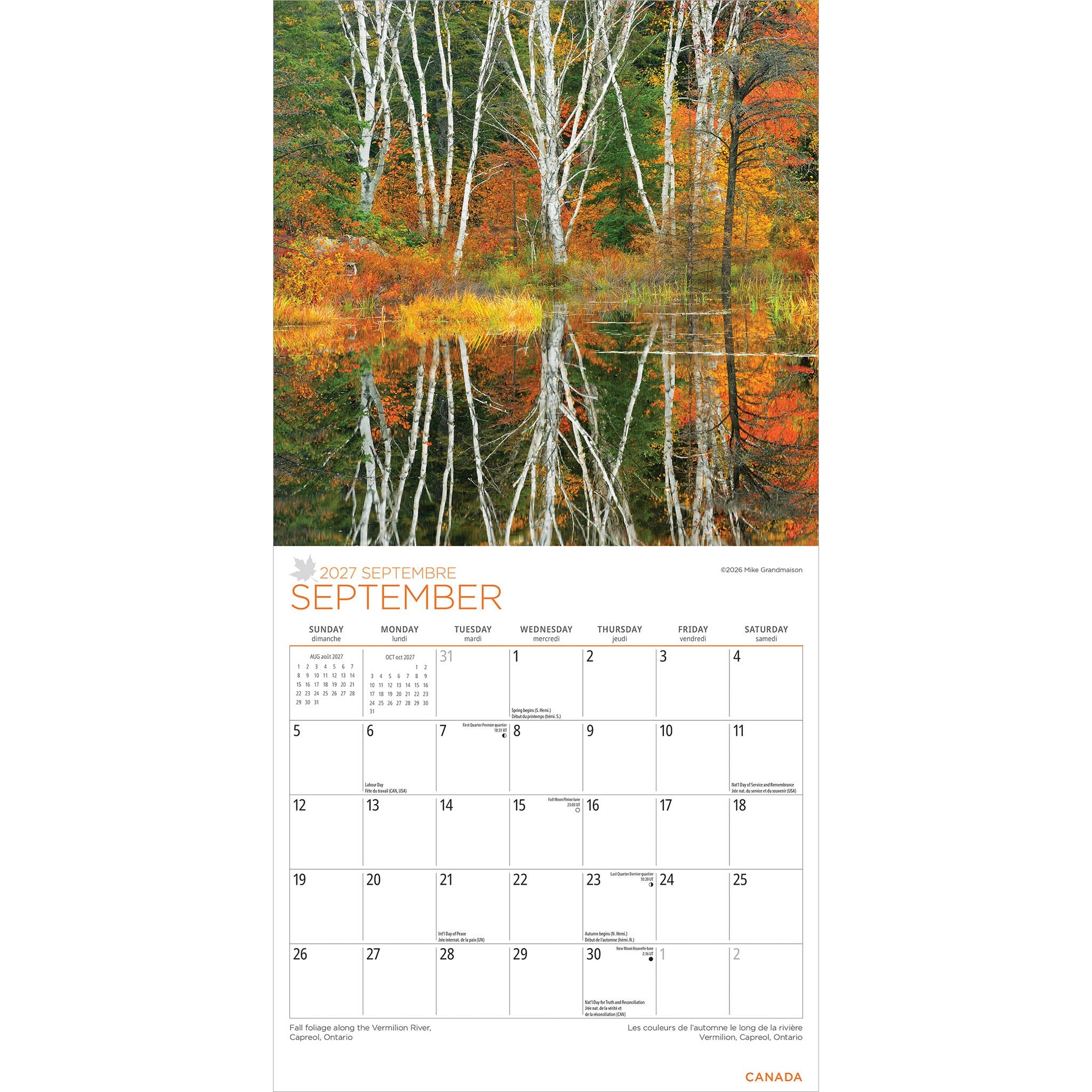 Canada 2027 Medium Mini Calendar