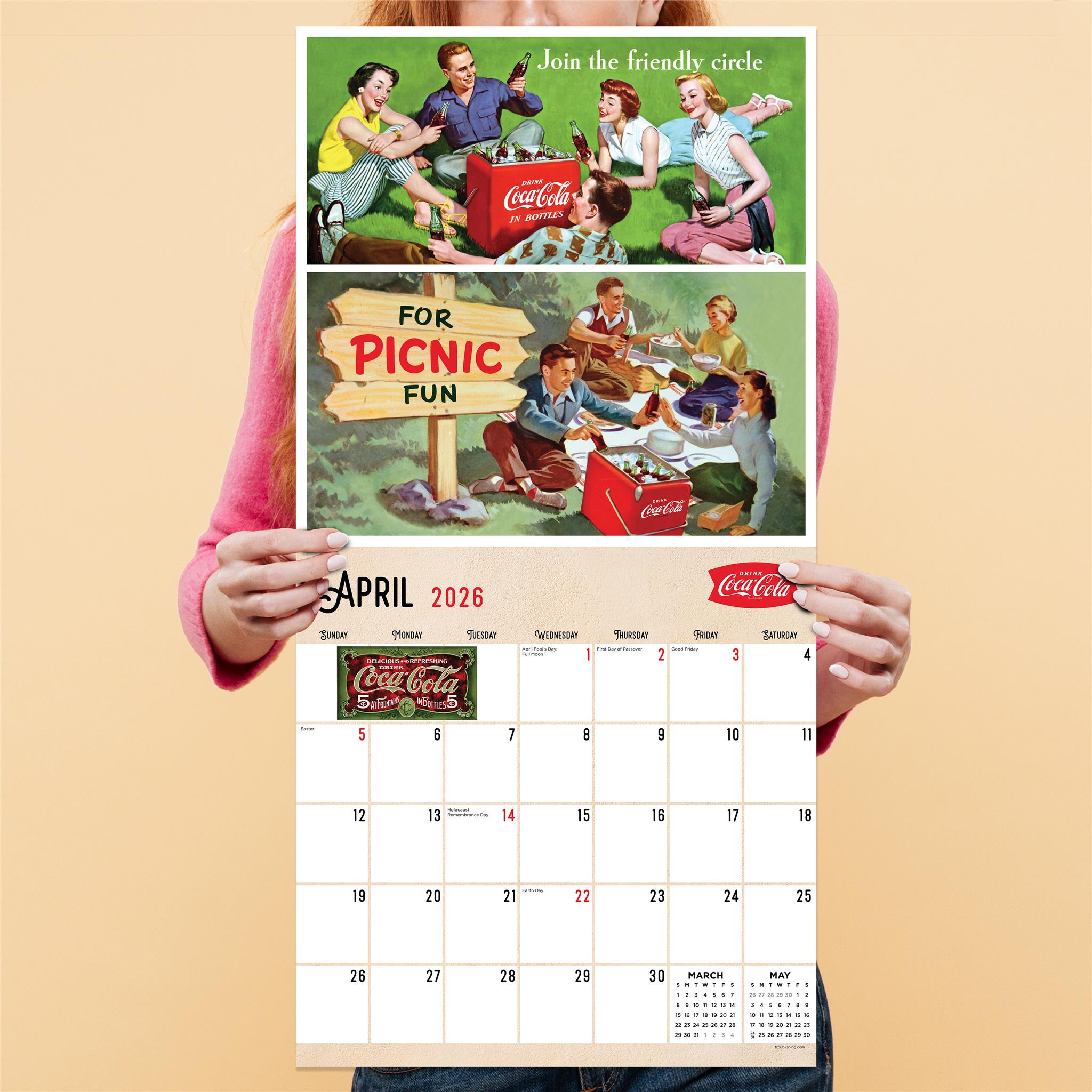 Coca Cola Vintage Nostalgia 2026 Wall Calendar - Online Only