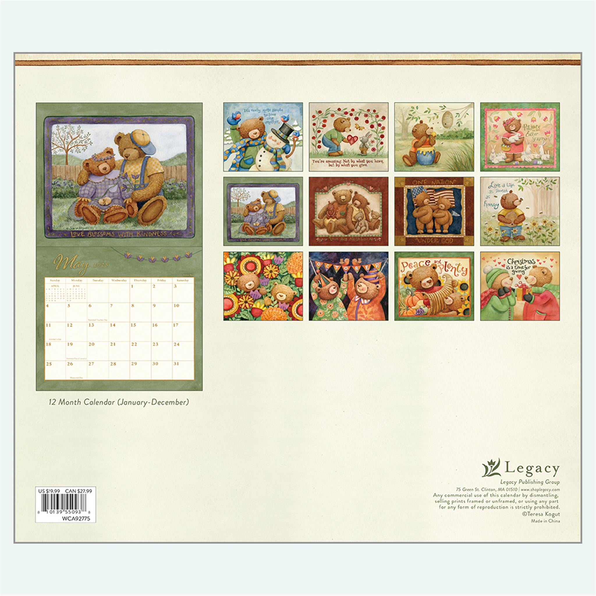 Bears Wall 2025 Calendar