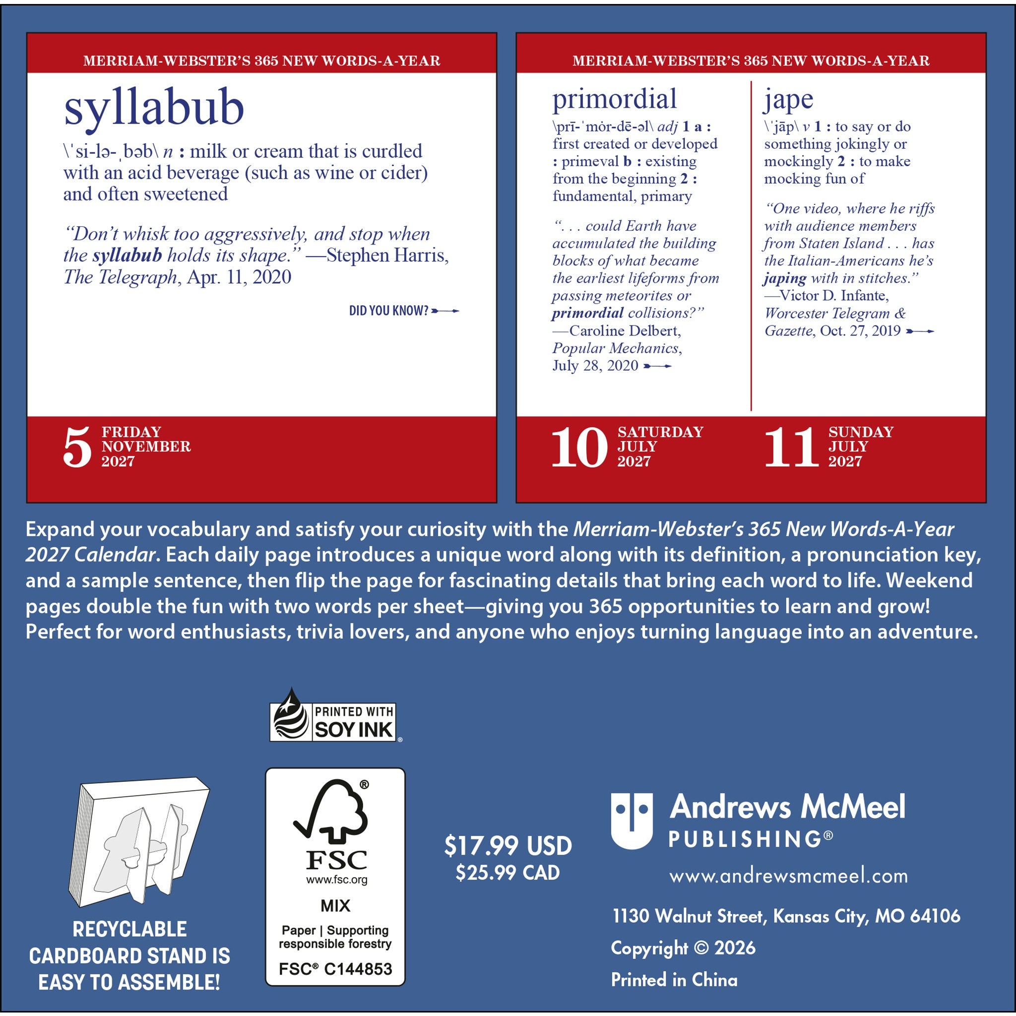 Merriam-Webster's 365 New Words-A-Year 2027 Box Calendar