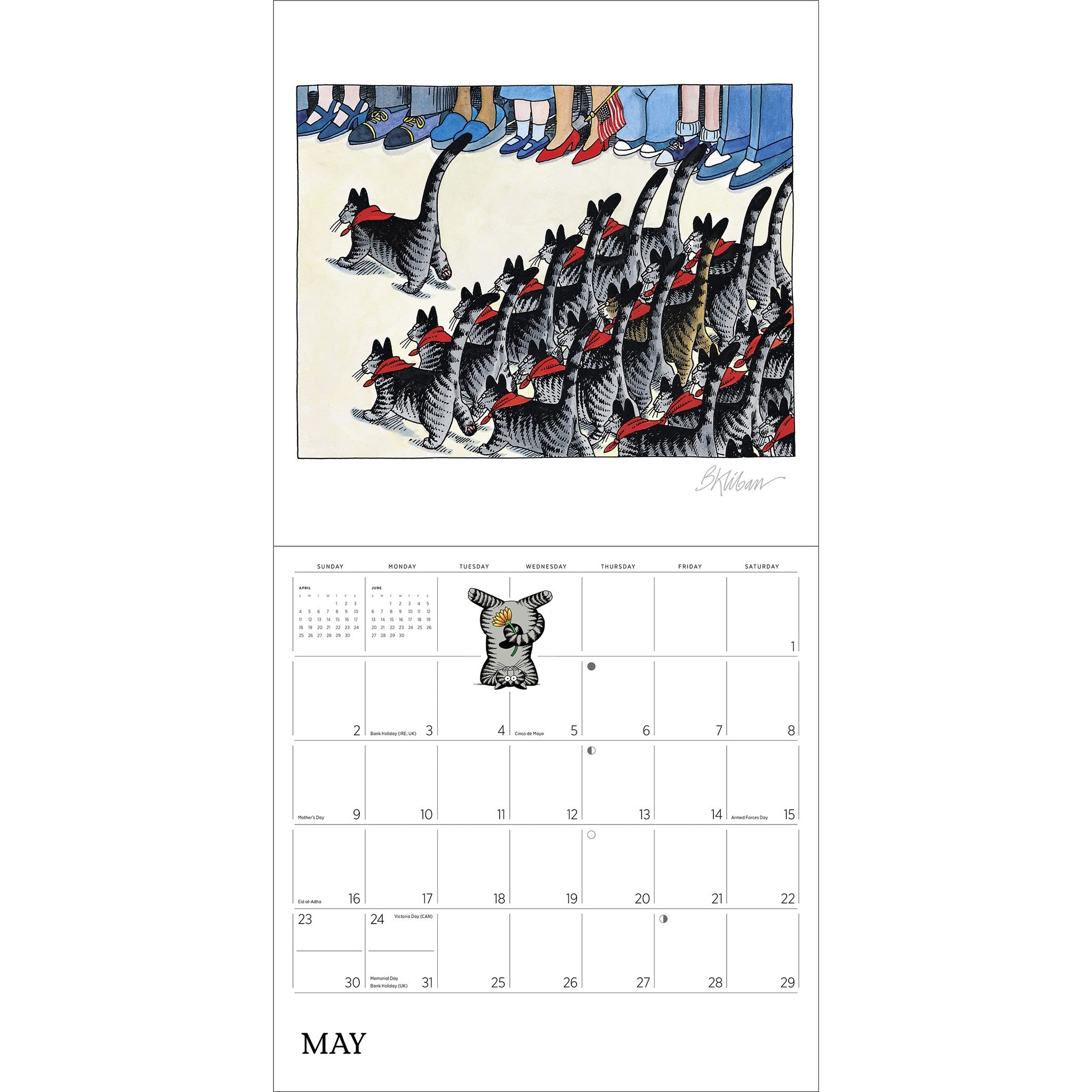 B Kliban Cat Special Edition with Print 2027 Wall Calendar