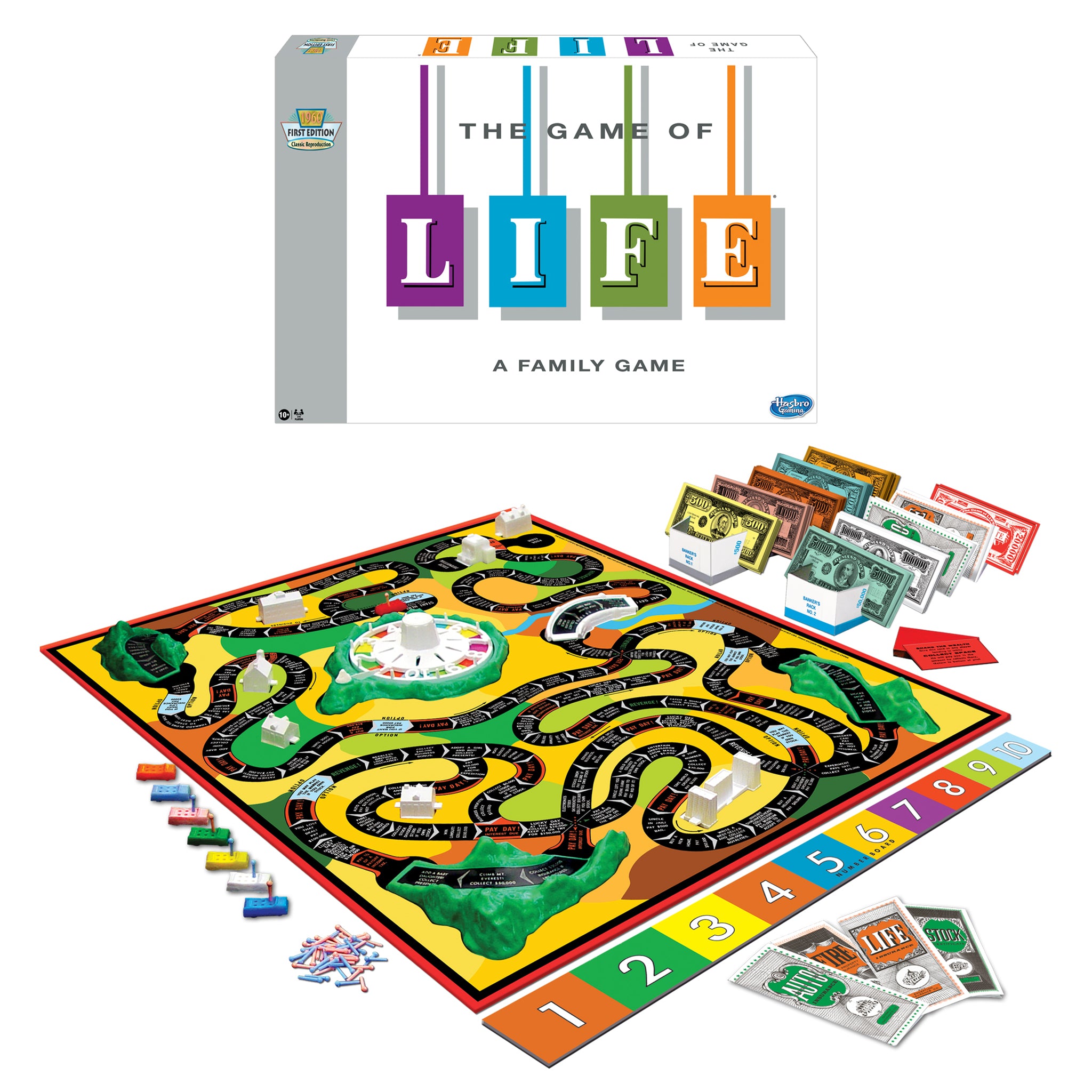 Hasbro The Game Of Life Board Game – Family Game For 2-4 Players, Ages 8+, With Colorful Pegs