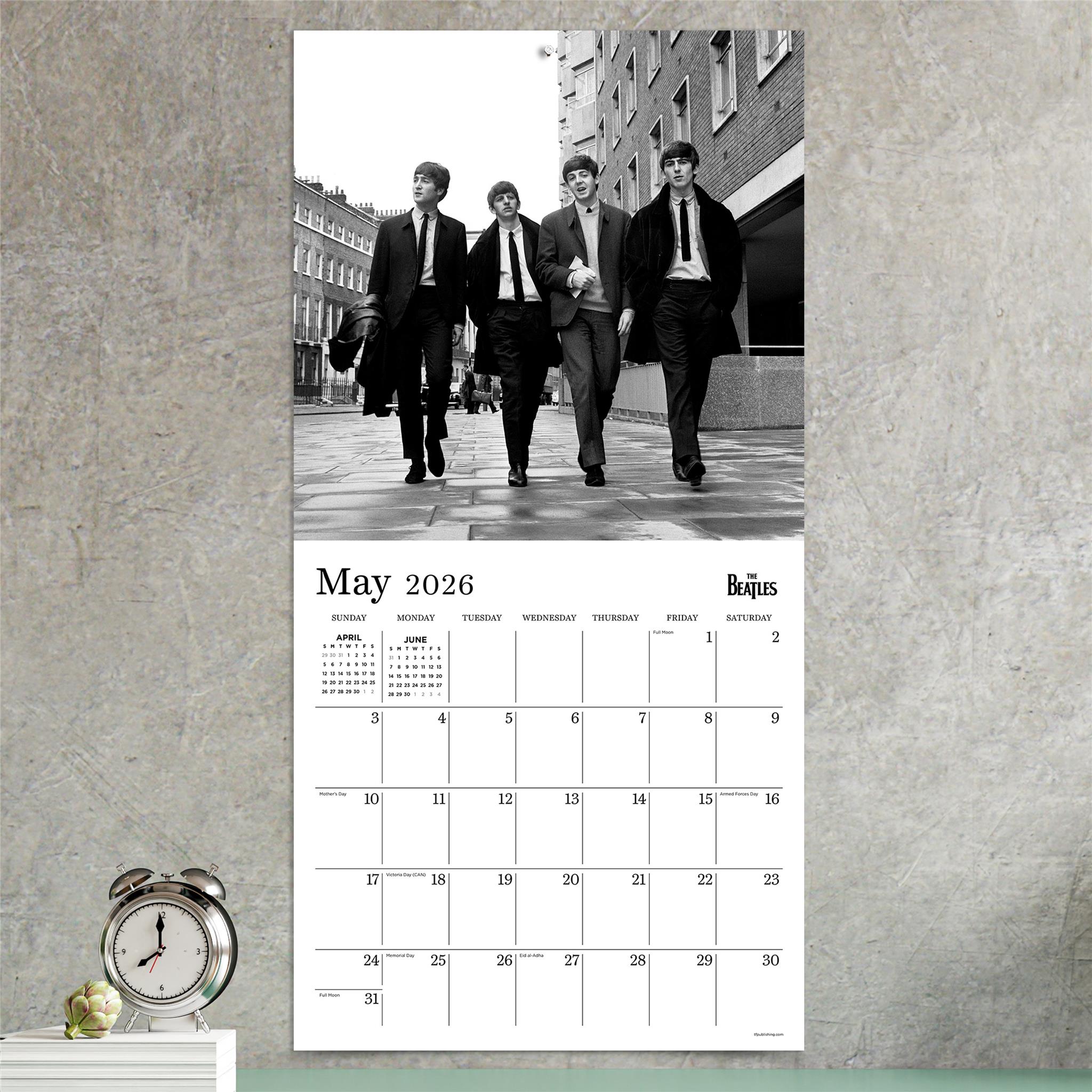The Beatles Black and White 2026 Wall Calendar - Online Only