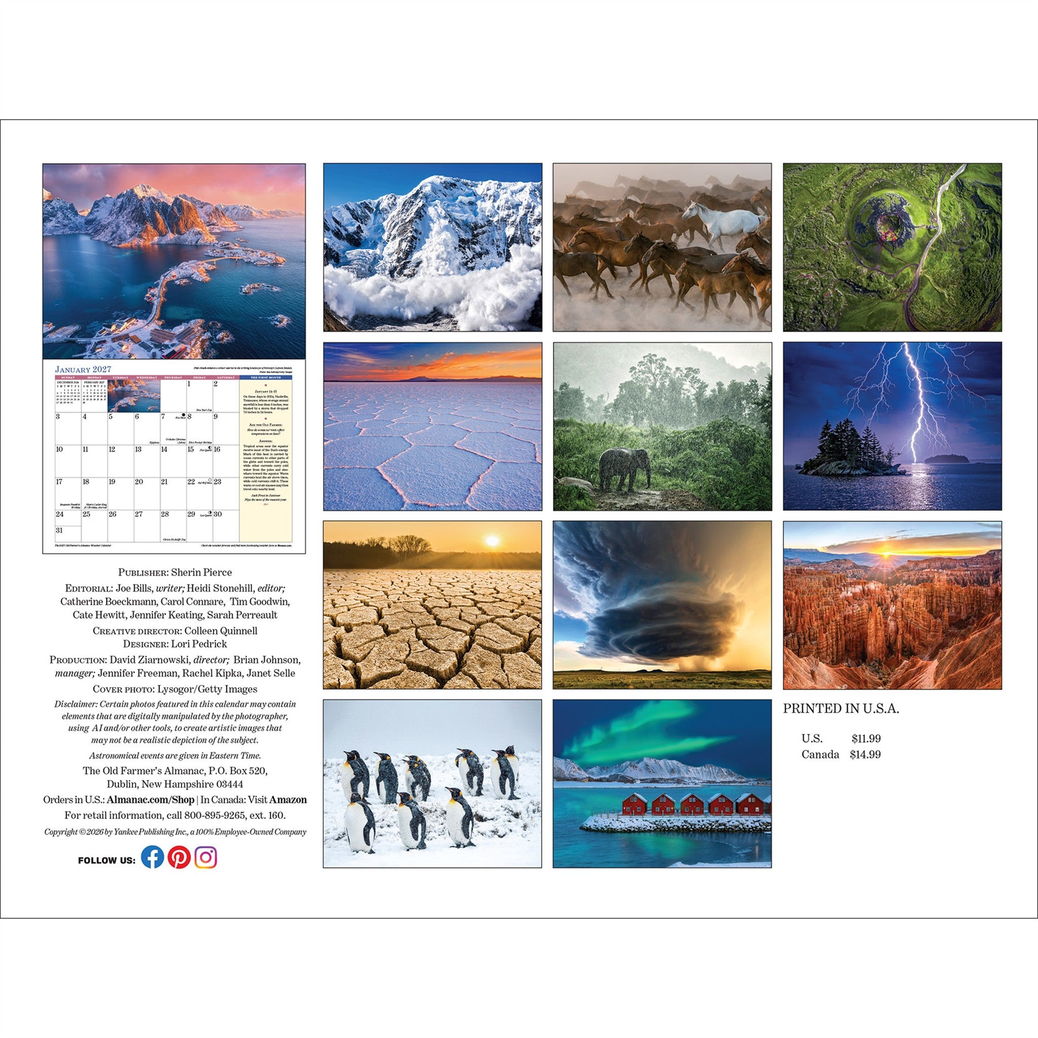 The Old Farmer's Almanac Weather 2027 Wall Calendar