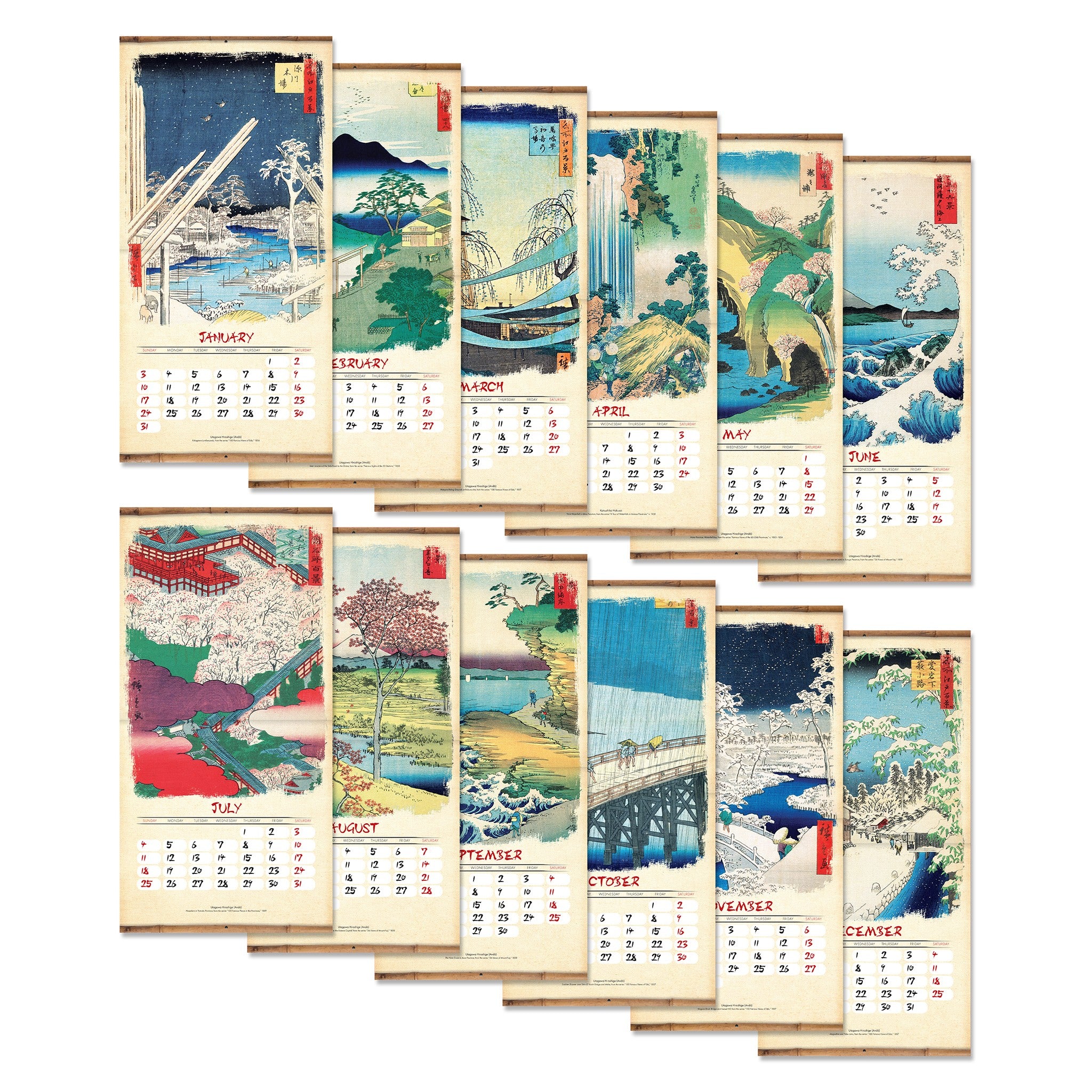 Japanese Woodblocks 2027 Wall Calendar - Online Only