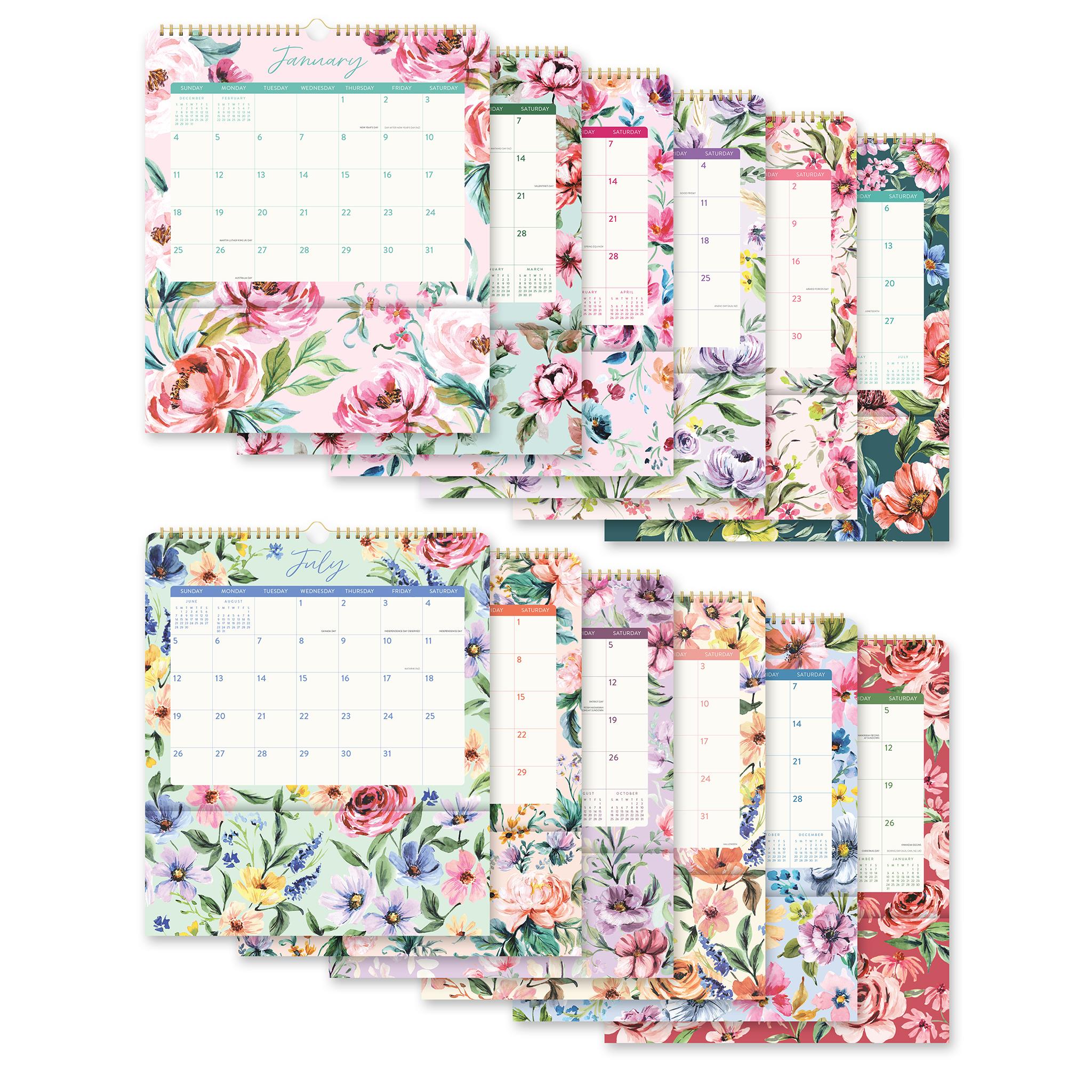 Bella Flora Pockets Plus 2026 Wall Calendar