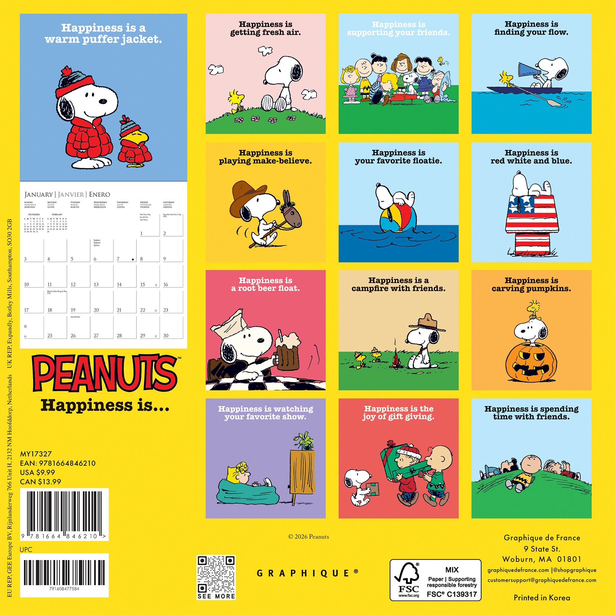 Peanuts 2027 Mini Calendar