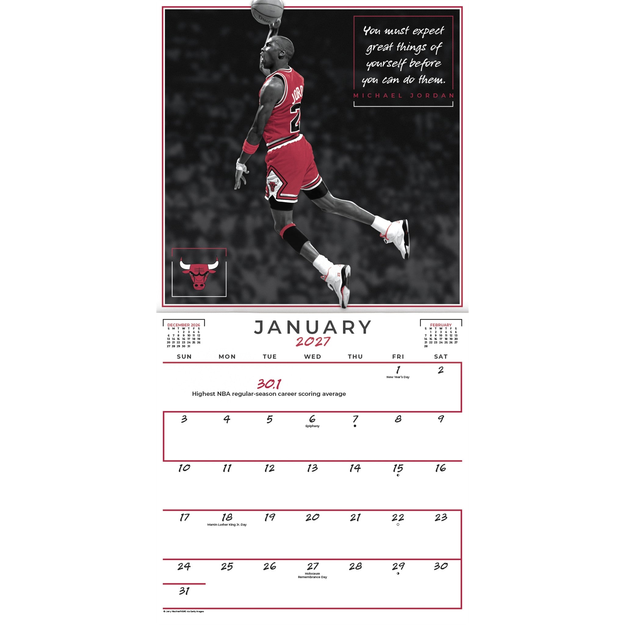 NBA Michael Jordan 2027 Wall Calendar
