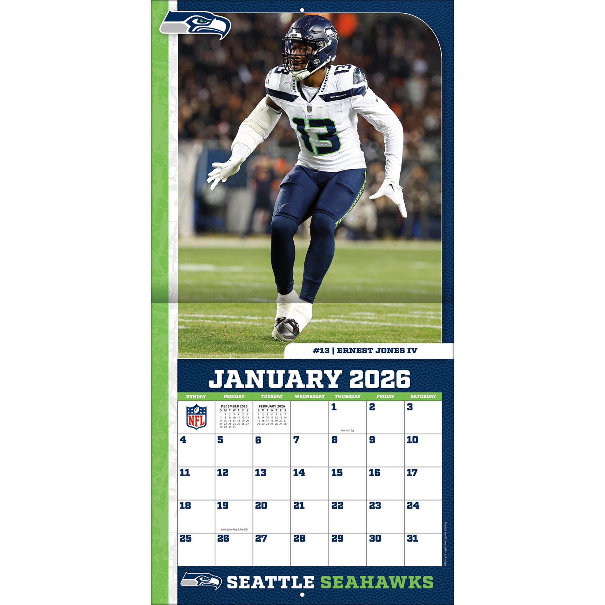 NFL Seattle Seahawks 2026 Wall Calendar