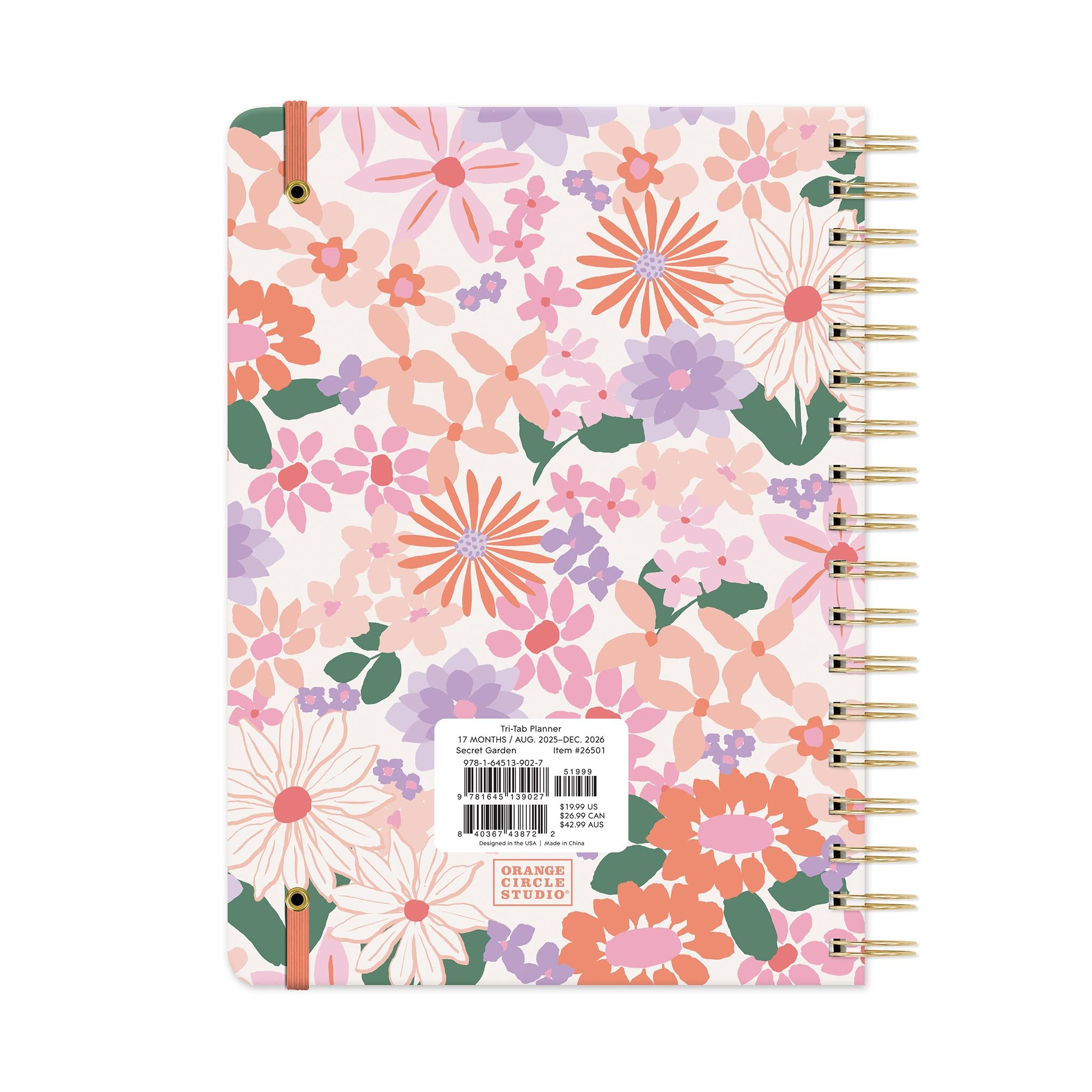 Secret Garden Tri-Tab 2025-2026 Engagement Calendar