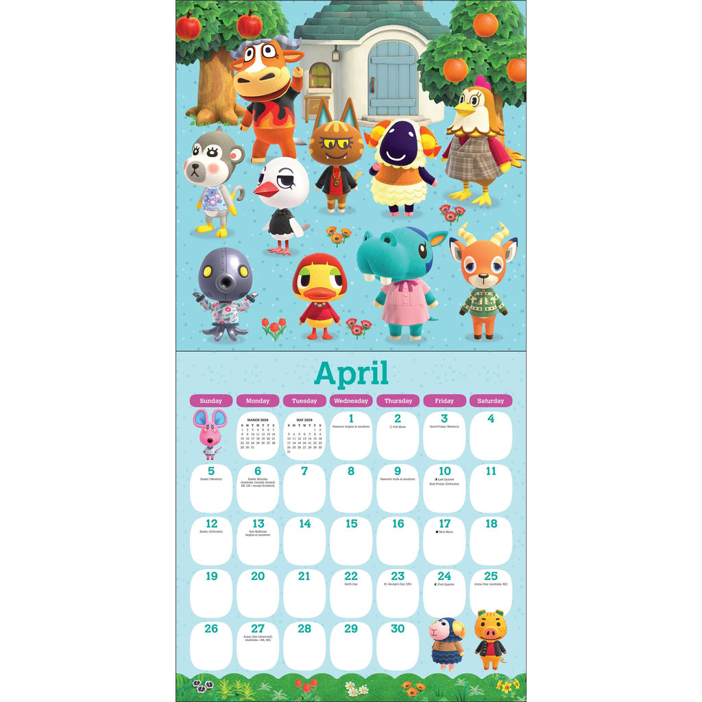 Animal Crossing New Horizons 2026 Wall Calendar