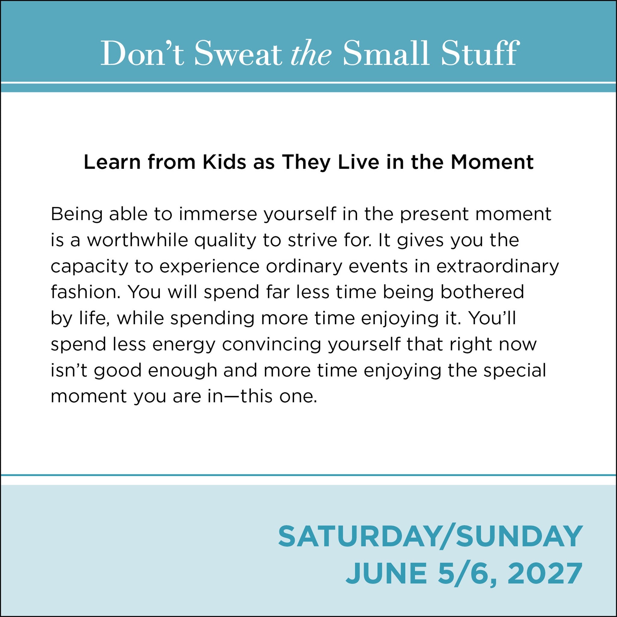 Don't Sweat the Small Stuff 2027 Box Calendar
